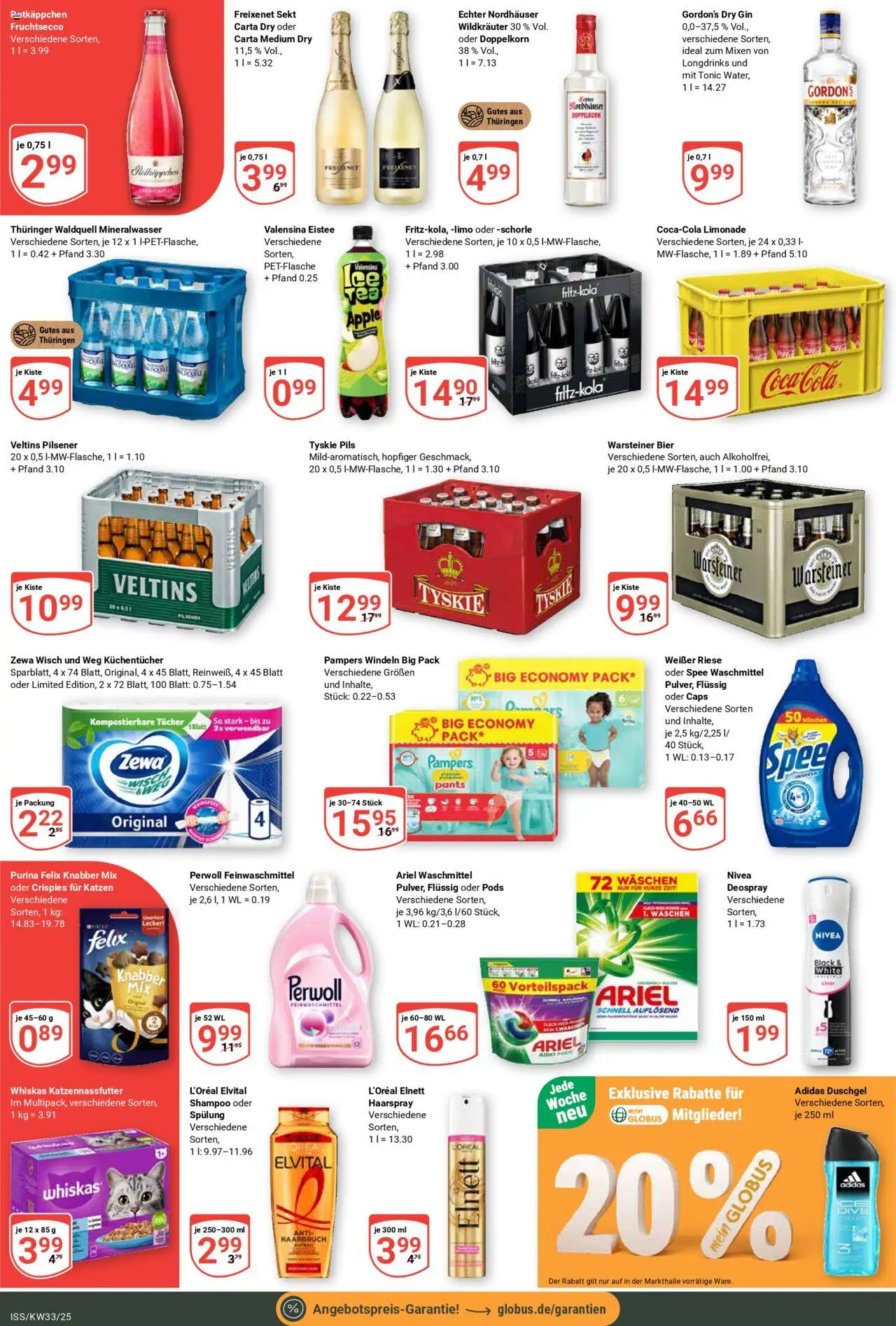 Globus Prospekt 	 - gültig ab dem 11.08.2025 | Seite: 3 | Produkte: Shampoo, Spülung, Mineralwasser, Spee