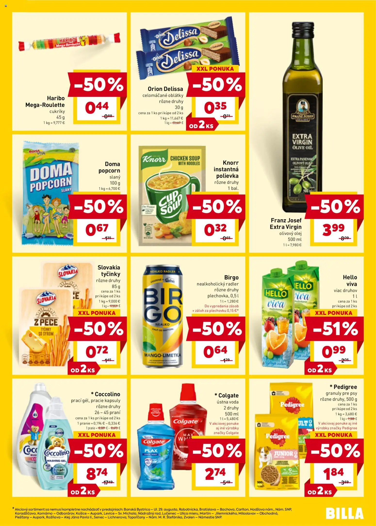 Nové Billa akcie – leták je platný od 25.02.2026 | Strana: 13 | Produkty: Radler, Ústna voda, Cukríky, Coccolino