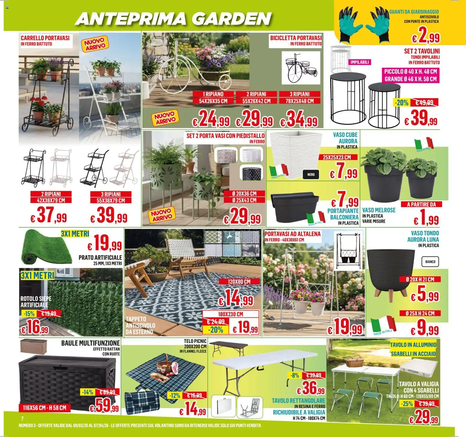 Volantino Satur del 09.03.2026 | Pagina: 7 | Prodotti: Ripiano, Portavasi, Alluminio, Tappeto