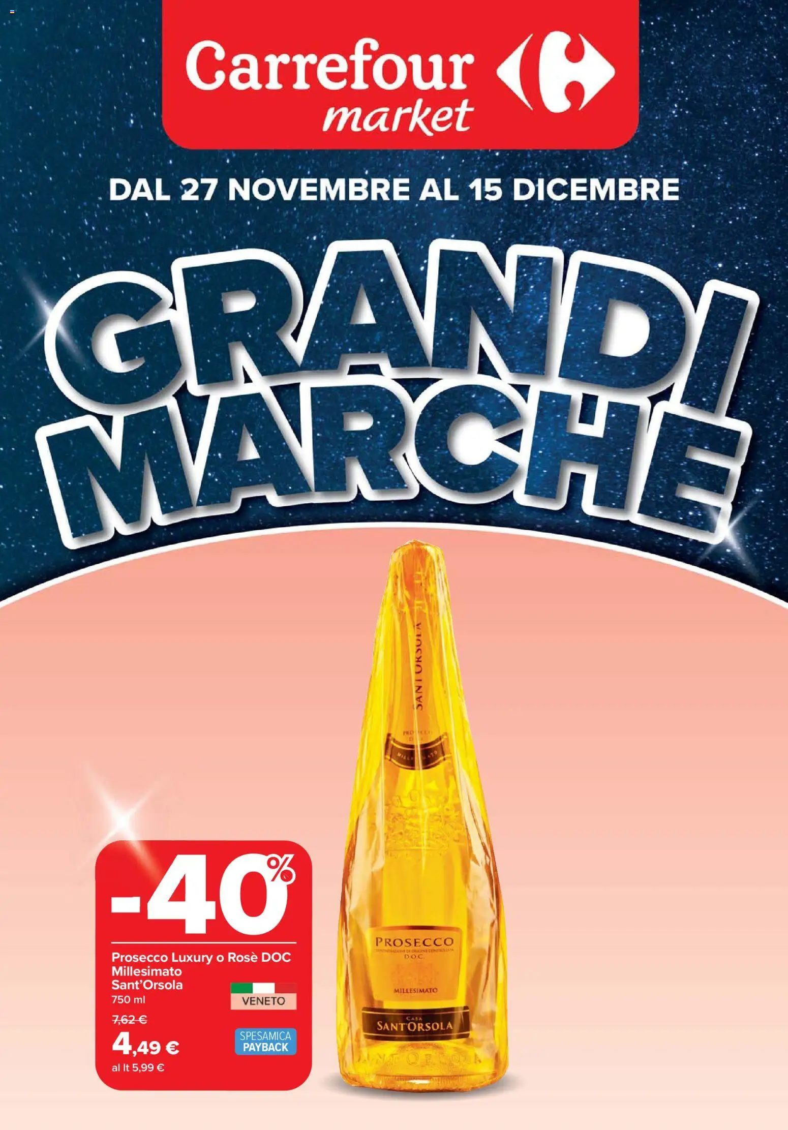 Volantino Carrefour del 27.11.2025 | Pagina: 1 | Prodotti: Prosecco