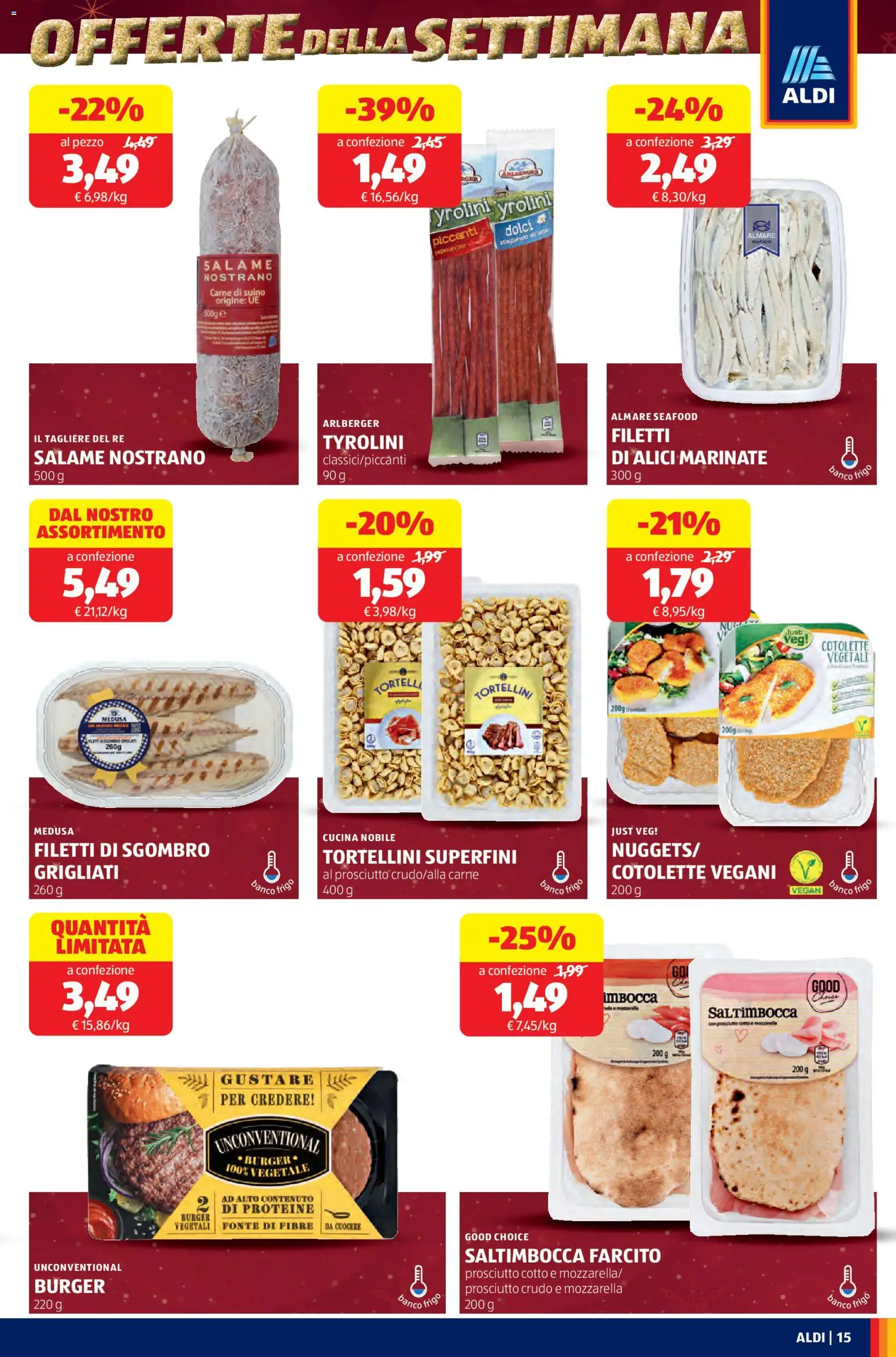 Volantino Aldi del 01.12.2025 | Pagina: 15 | Prodotti: Salame, Suino, Mozzarella, Prosciutto