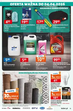 Pogląd oferty "E.Leclerc gazetka" - ważna od 17.03.2026 | Strona: 15 | Produkty: Karta, Baterie, Akcesoria samochodowe, Olej