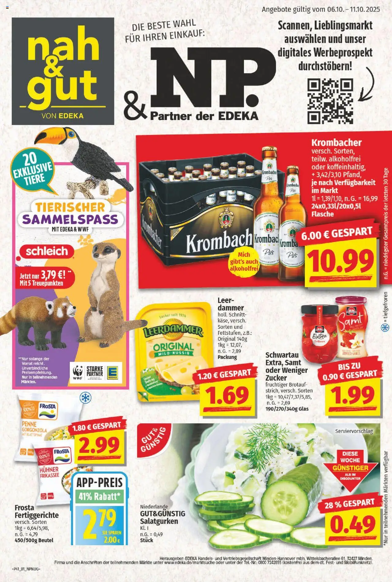 NP Discount Prospekt 	 – gültig ab 06.10.2025 | Seite: 1 | Produkte: Pils, Zucker, Fertiggerichte, Krombacher