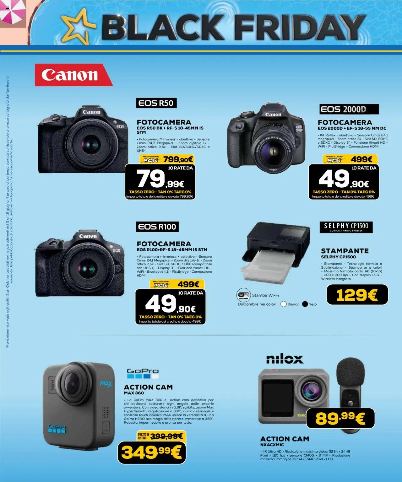 Volantino Euronics del 05.06.2025 | Pagina: 36 | Prodotti: Action cam, Video, Fotocamera, Stampa