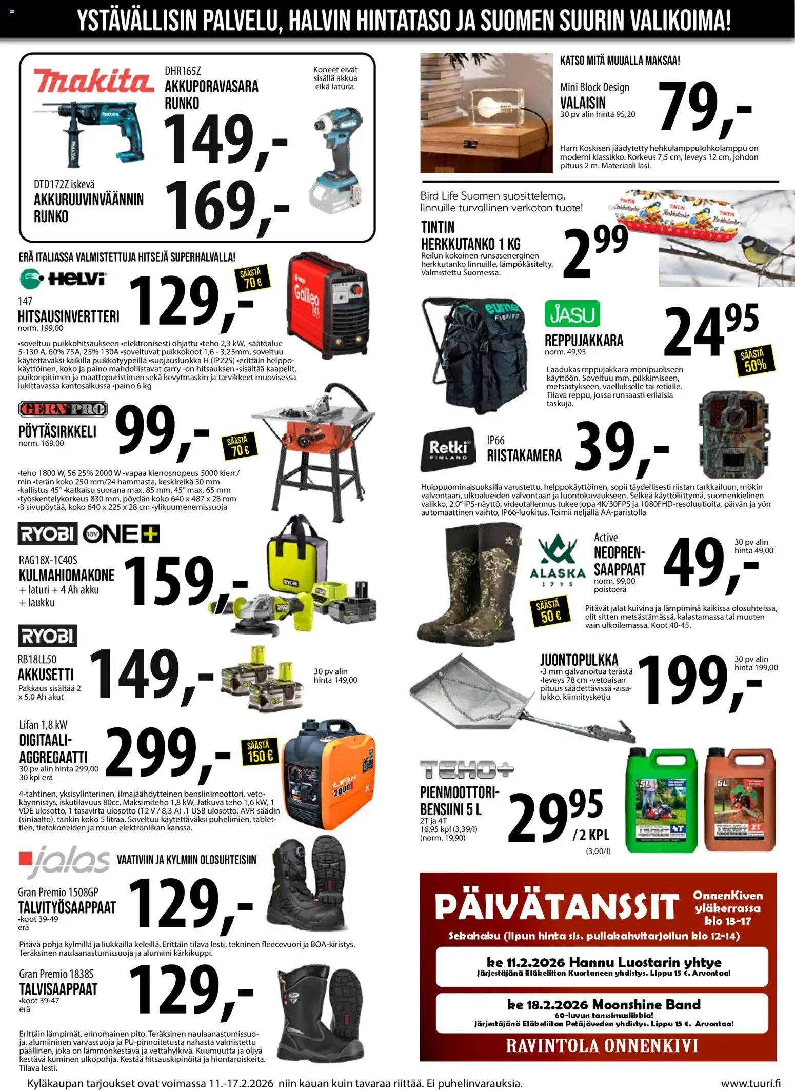 Tuuri tarjoukset – voimassa 11.02.2026 alkaen | Sivu: 4 | Tuotteet: USB, Akku, Saappaat, Laturi