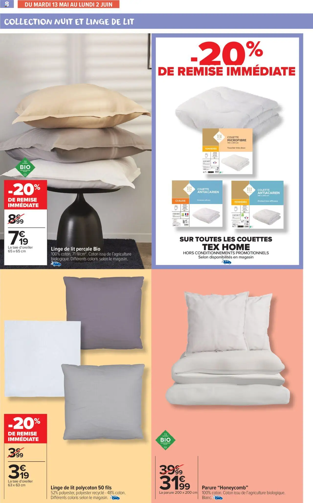  | Page: 8 | Produits: Taie d'oreiller, Coton, Lit, Couette