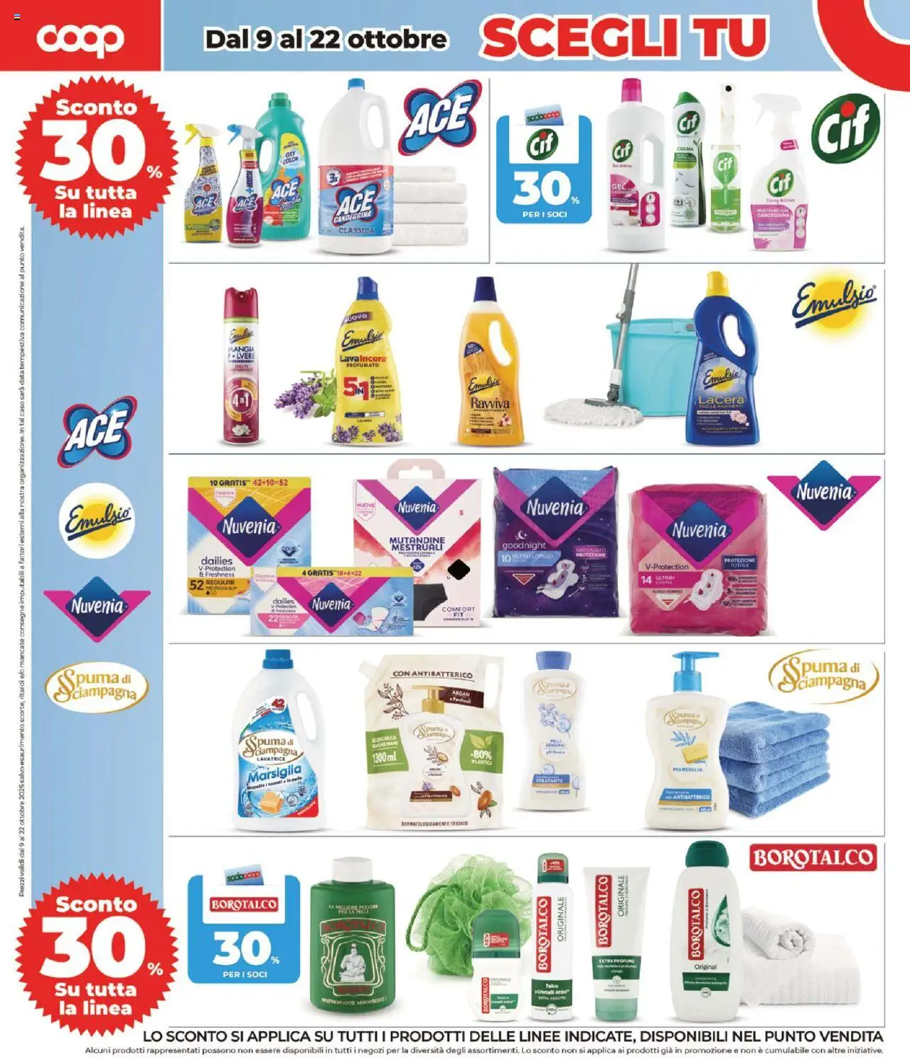 Volantino COOP del 09.10.2025 | Pagina: 10 | Prodotti: Crema, Candeggina, Mutandine, Data