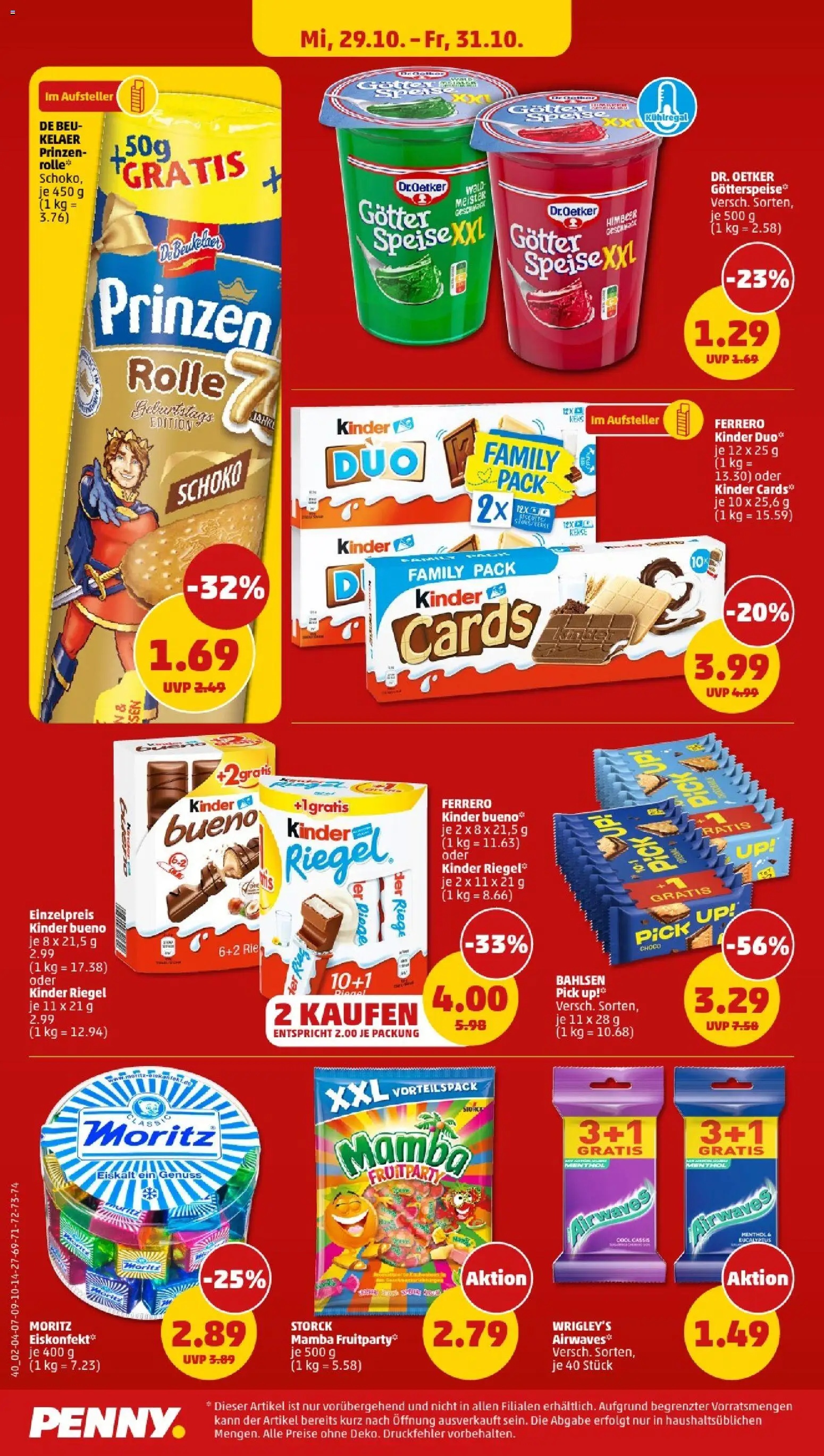 Penny - Bayern  – gültig ab 27.10.2025 | Seite: 42 | Produkte: Kinder bueno, Kinder riegel