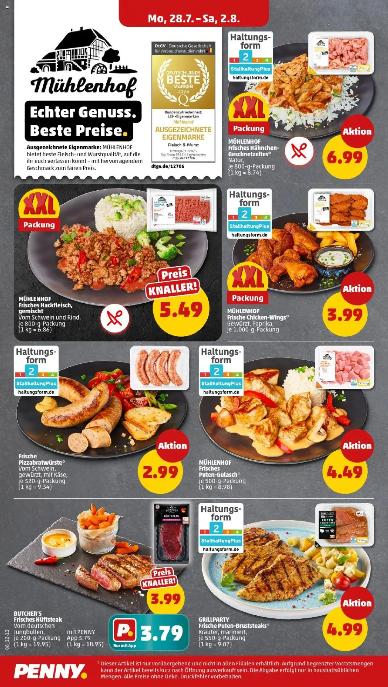 Penny - Thüringen - gültig ab dem 28.07.2025 | Seite: 6 | Produkte: Top, Hahnchen, Wurst, Fleisch