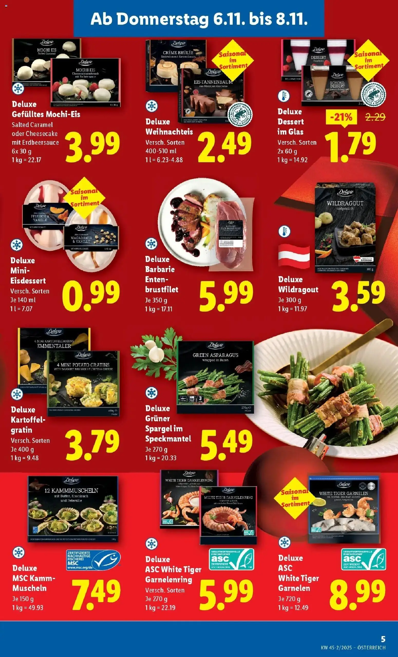 Lidl Flugblatt - Wien, Langenzersdorf, Zwettl gültig ab 06.11.2025 | Seite: 5 | Produkte: Eis, Knoblauch, Petersilie, Creme
