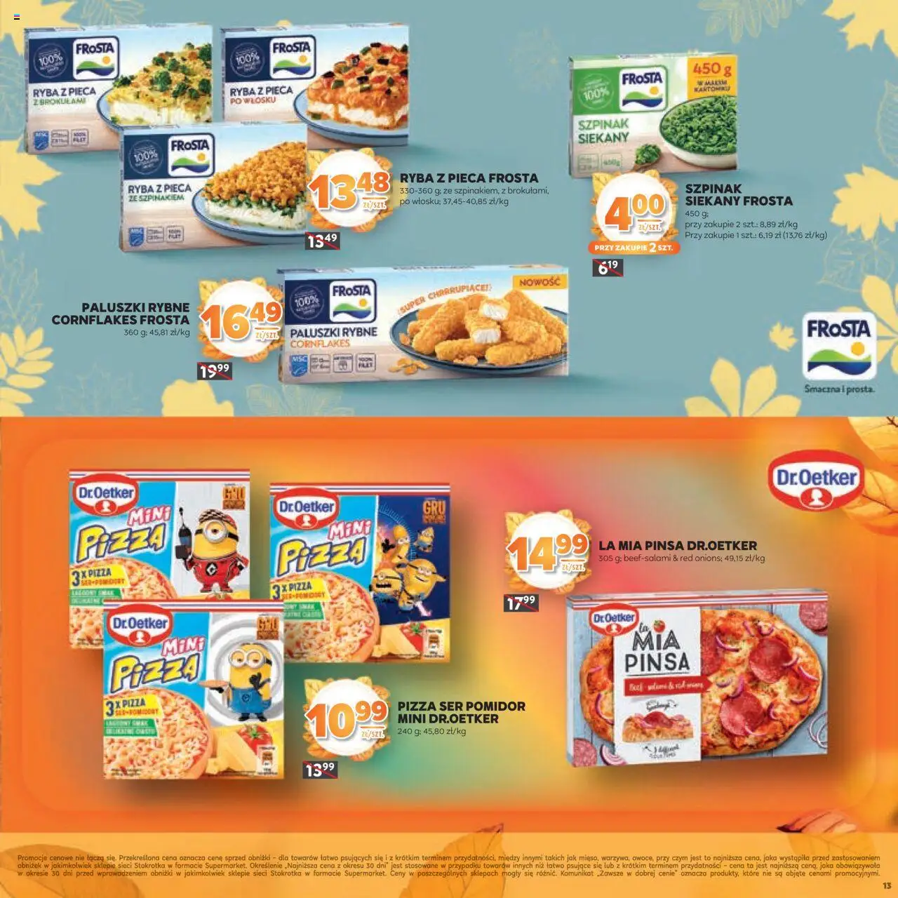 Stokrotka Gazetka - Jesiennie Inspiracje od 16.10.2025 | Strona: 13 | Produkty: Mini pizza, Pizza, Pinsa, Ryba