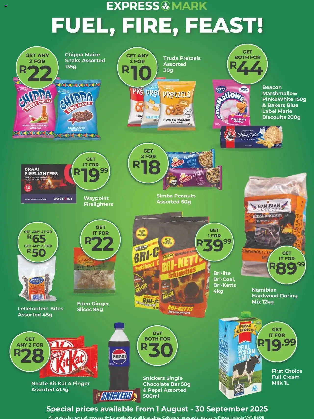 Agrimark Fuel, Fire, Feast │ valid from 01.08.2025 | Page: 1 | Products: Biscuits, Cream, Peanuts, Raisins
