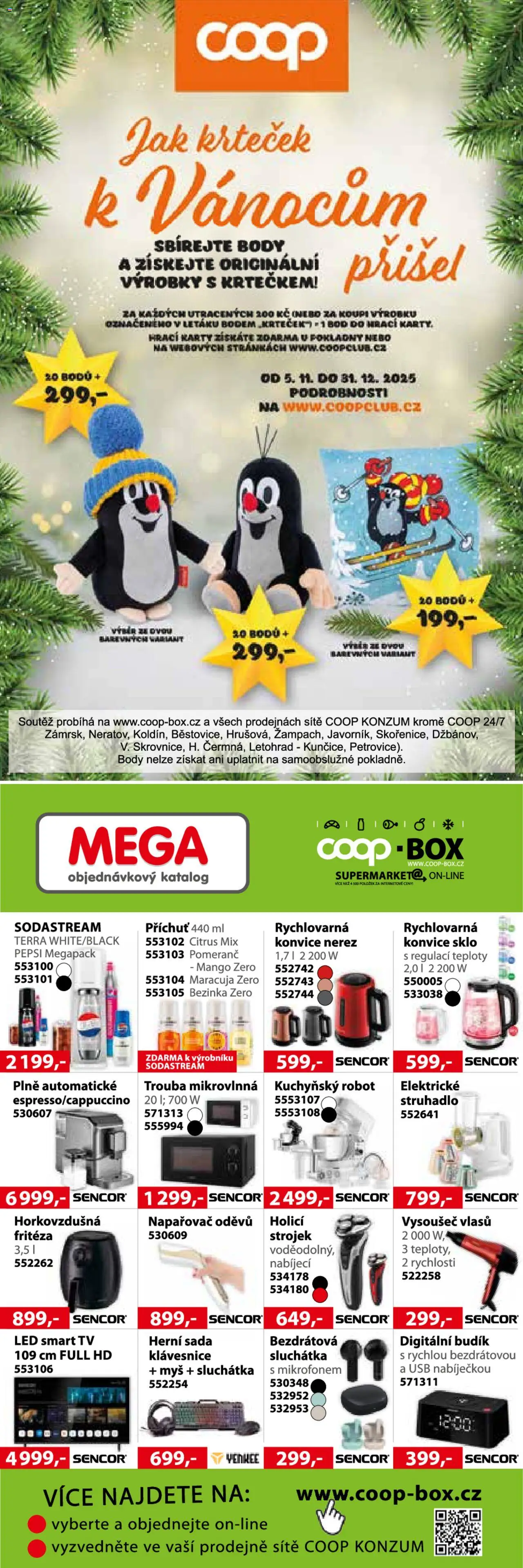 Konzum leták od 29.10.2025 | Strana: 3 | Produkty: Budík, Sodastream, Konvice, LED