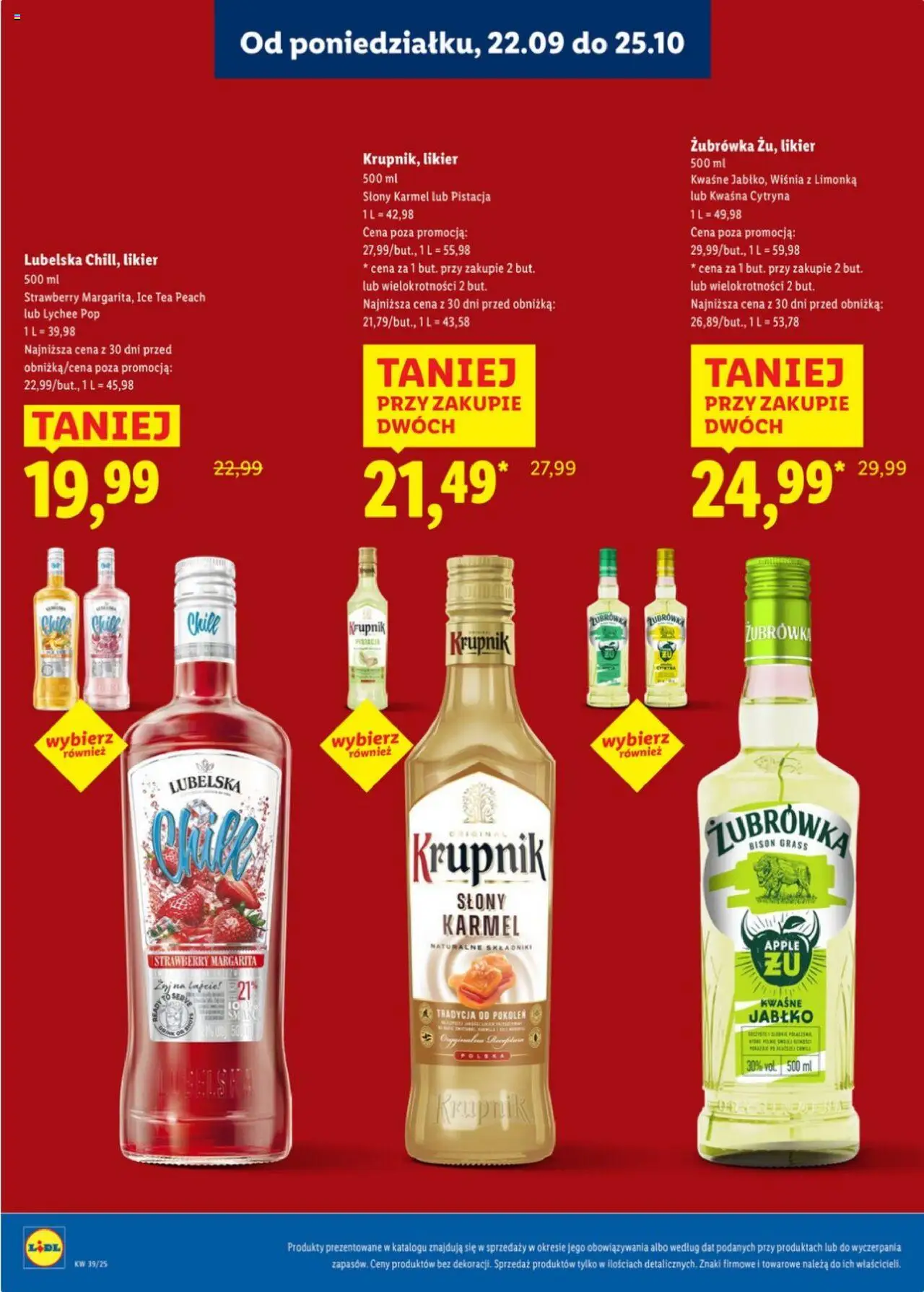 Lidl Katalog alkoholi mocnych od 22.09.2025 | Strona: 22 | Produkty: Cytryna, Limonka, Ice Tea, Żubrówka