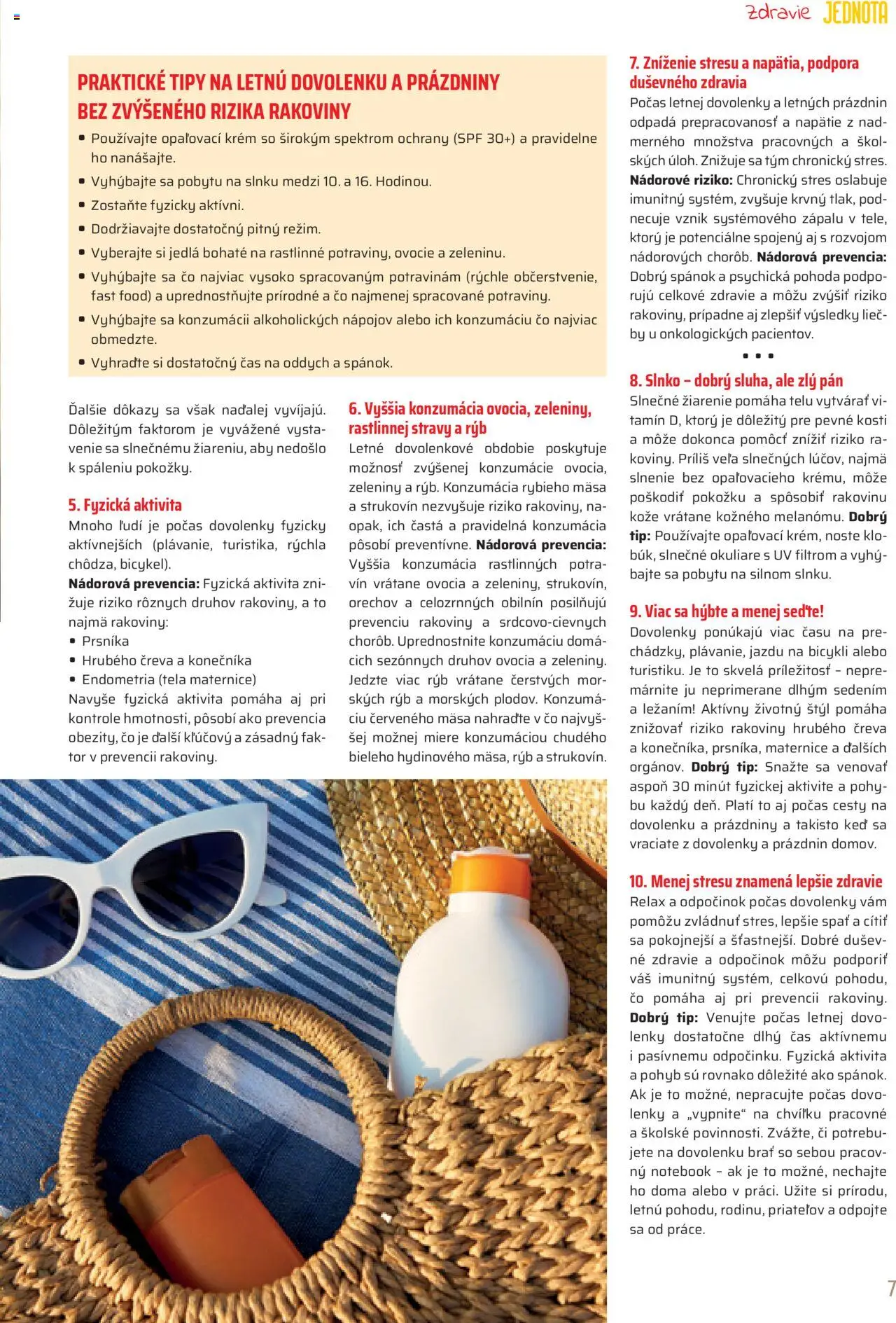 COOP Jednota časopis │ platný od 01.08.2025 | Strana: 7 | Produkty: Opaľovací krém, Krém, Okuliare, Notebook