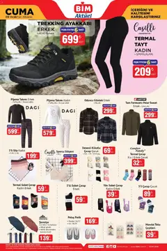 09.01.2026 tarihinden itibaren geçerli olan BİM kataloğu önizlemesi | Sayfa: 3 | Ürünler: Gömlek, Pijama, Tayt, Ocak