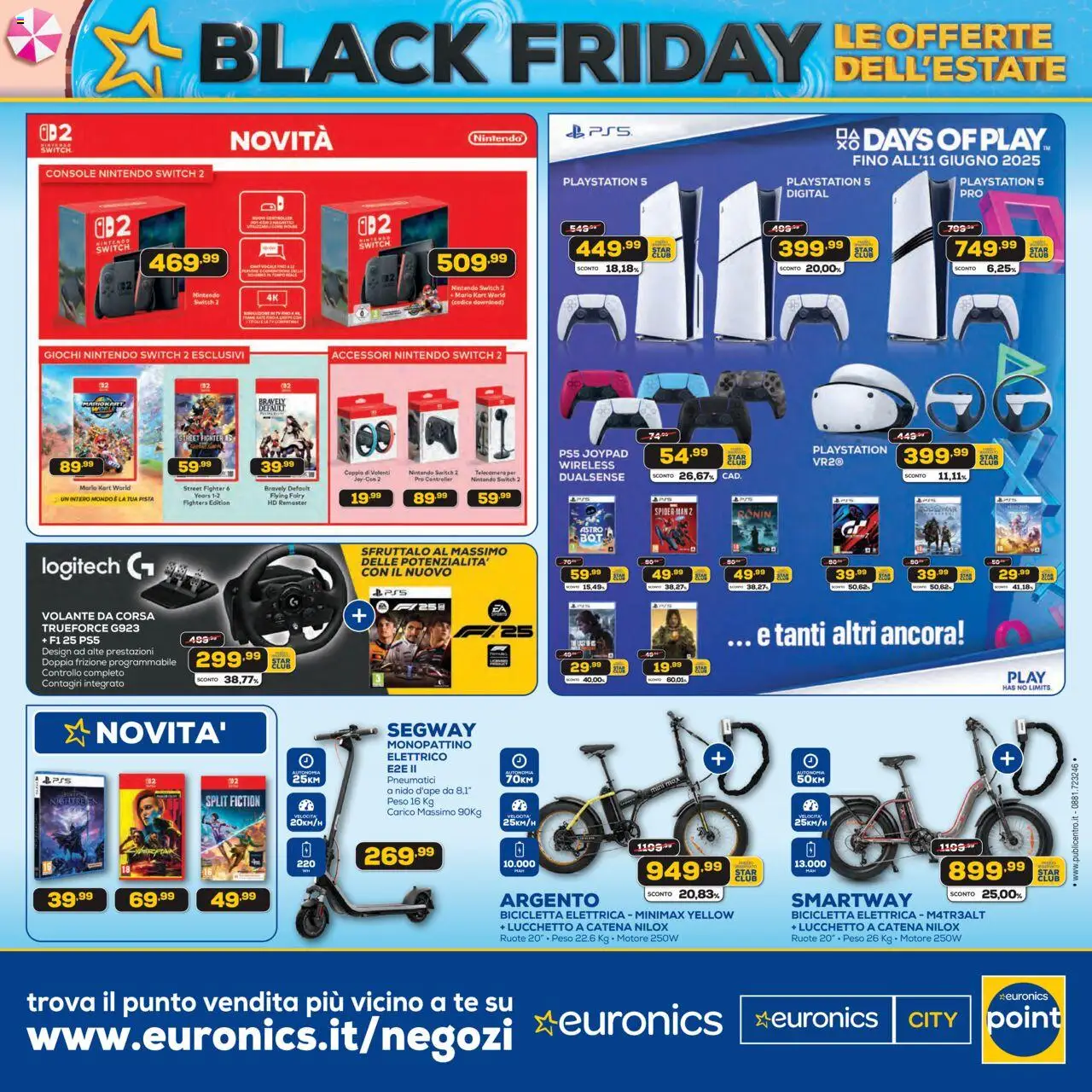 Volantino Euronics del 05.06.2025 | Pagina: 16 | Prodotti: Bicicletta, Monopattino, Tè, Playstation