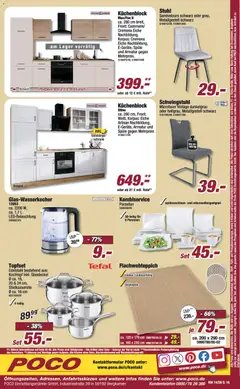 Poco Prospekt 	 ab 29.03.2026 gültig | Seite: 16 | Produkte: Küchenblock, Stuhl, Armatur, Kuchen