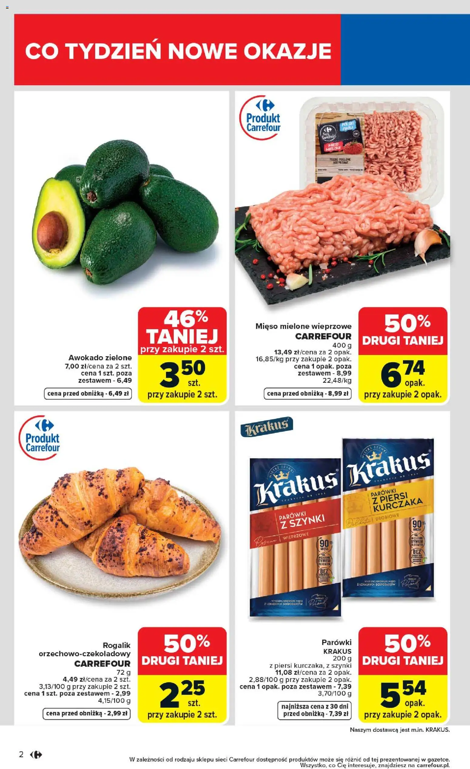 Carrefour gazetka od 07.04.2026 | Strona: 4 | Produkty: Mięso, Parówki z szynki, Mięso mielone, Awokado