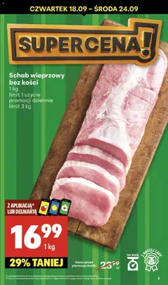 Delikatesy Centrum Gazetka od 18.09.2025 | Strona: 8 | Produkty: Schab, Schab wieprzowy, Schab wieprzowy bez kości, Delikatesy