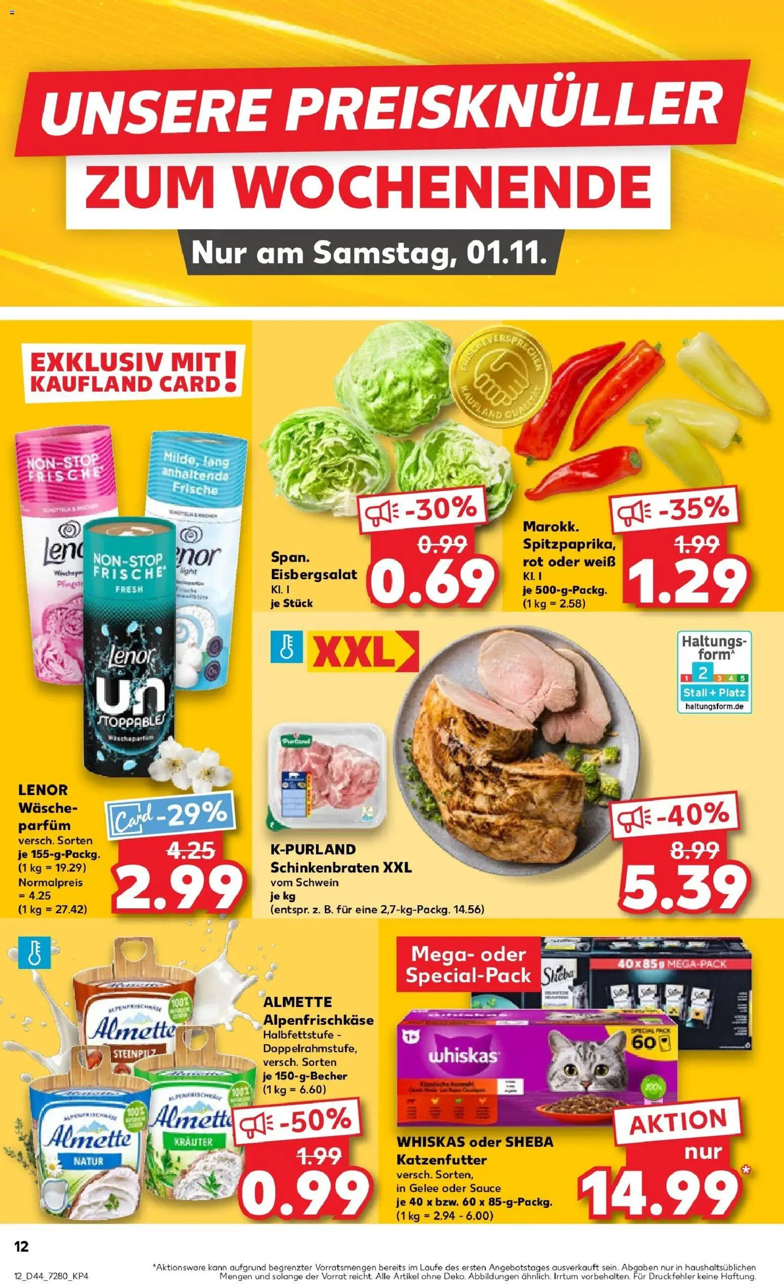 Kaufland prospekt Northeim	 – gültig ab 30.10.2025 | Seite: 12 | Produkte: Lenor, Almette, Parfüm, Whiskas
