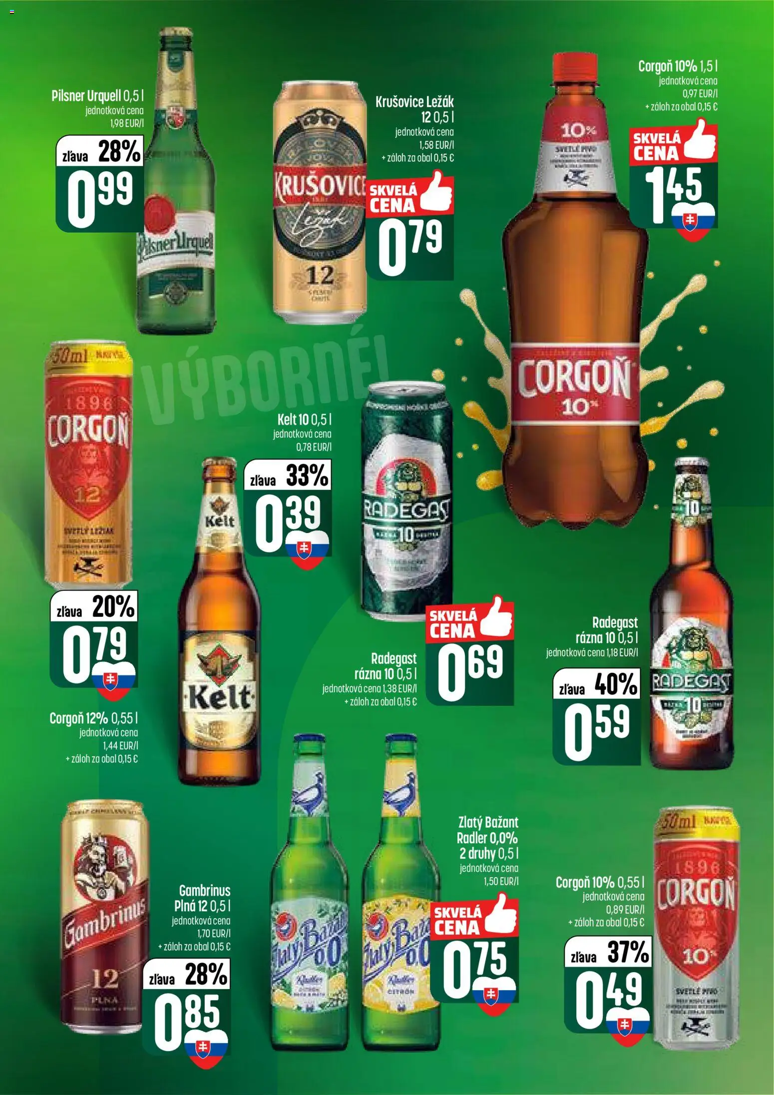 Nové COOP Jednota akcie – leták je platný od 19.02.2026 | Strana: 53 | Produkty: Pilsner Urquell, Kelt, Corgoň, Gambrinus