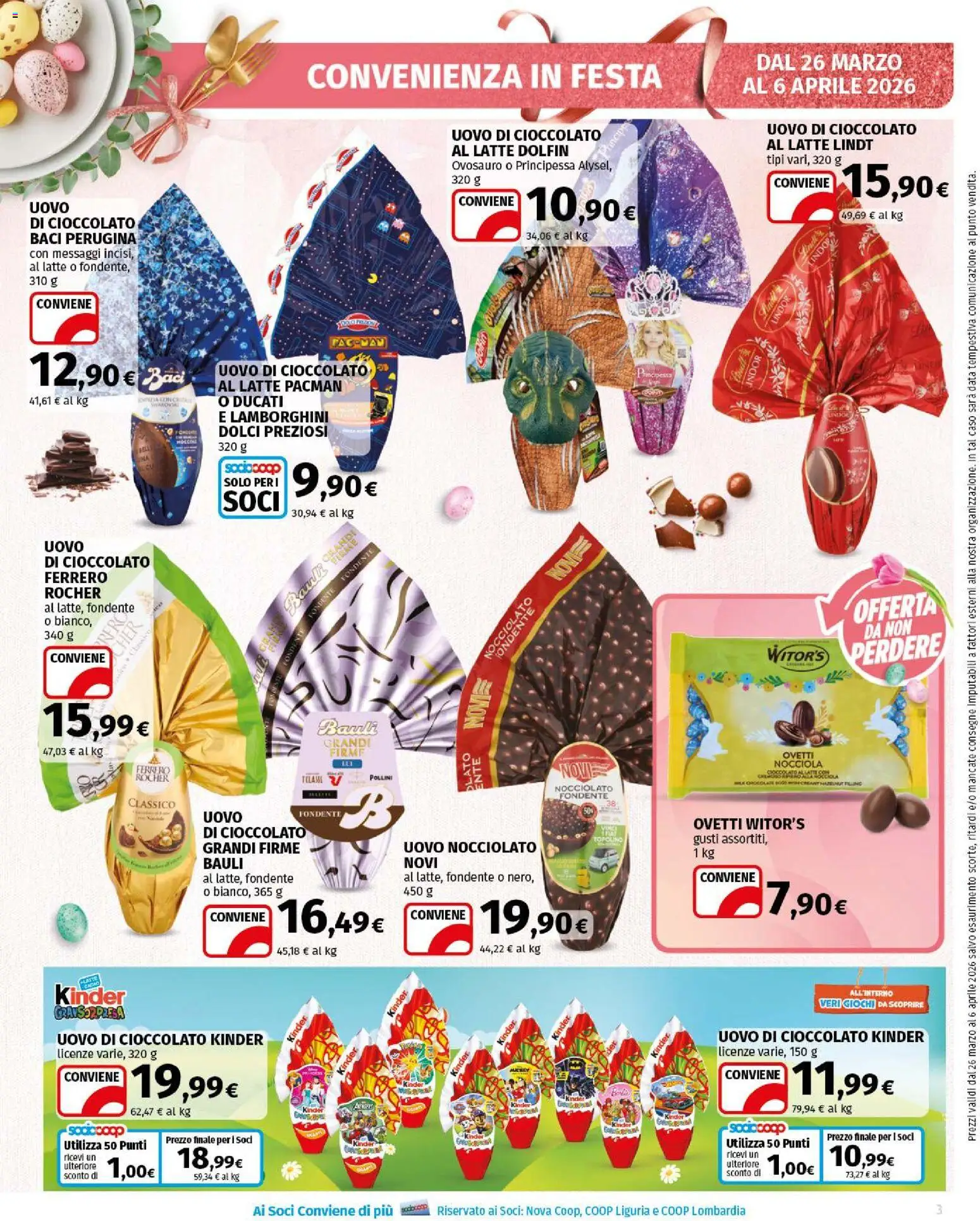 Volantino Ipercoop del 26.03.2026 | Pagina: 3 | Prodotti: Cioccolato, Cd, Latte, Data
