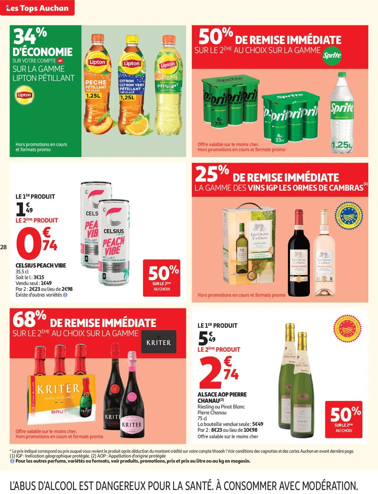 {H1} | Page: 28 | Produits: Citron vert, Pêche, Thé glacé, Thé