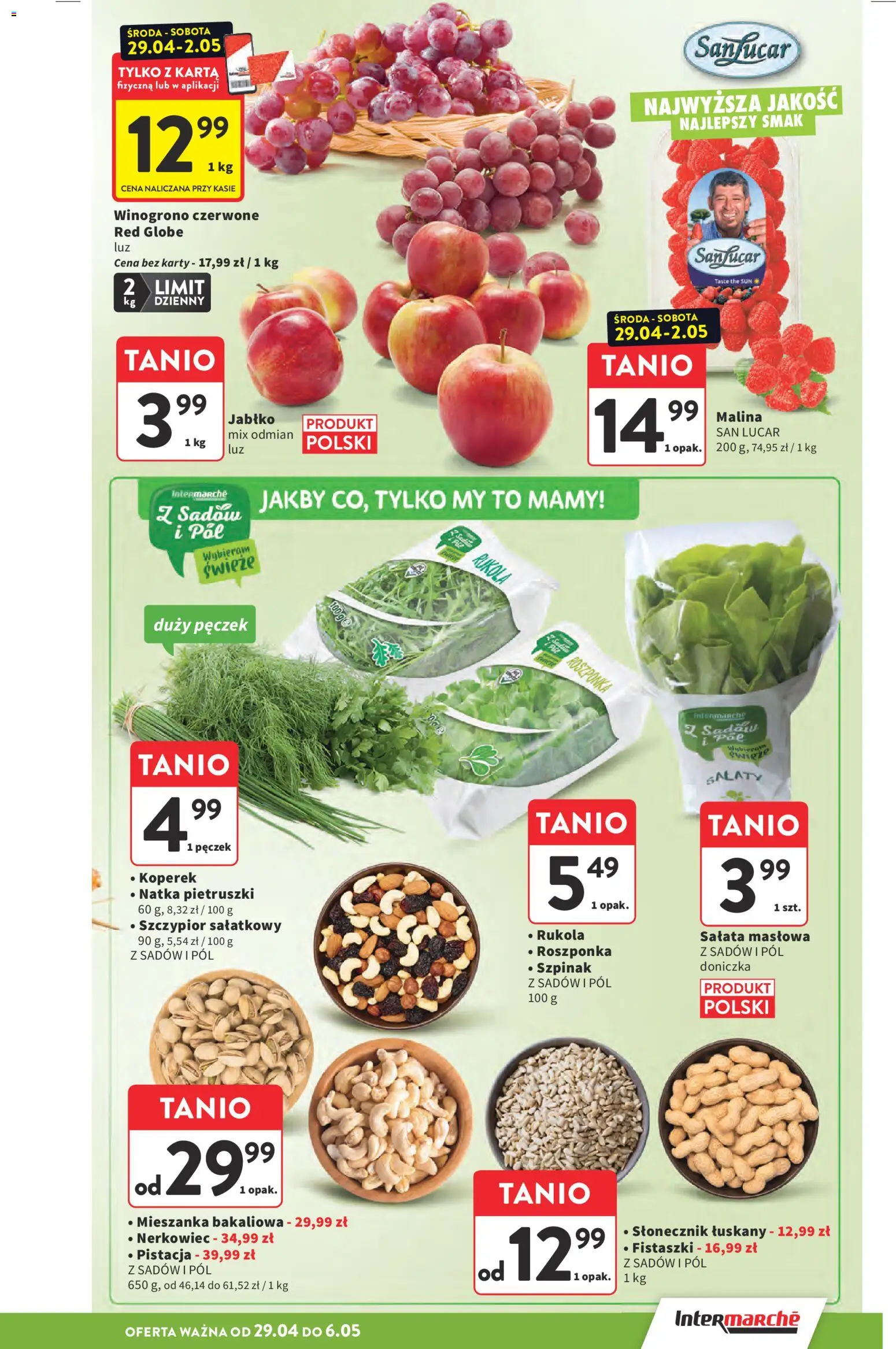 Intermarche gazetka od 29.04.2026 | Strona: 21 | Produkty: Koperek, Rukola, Szpinak, Doniczka