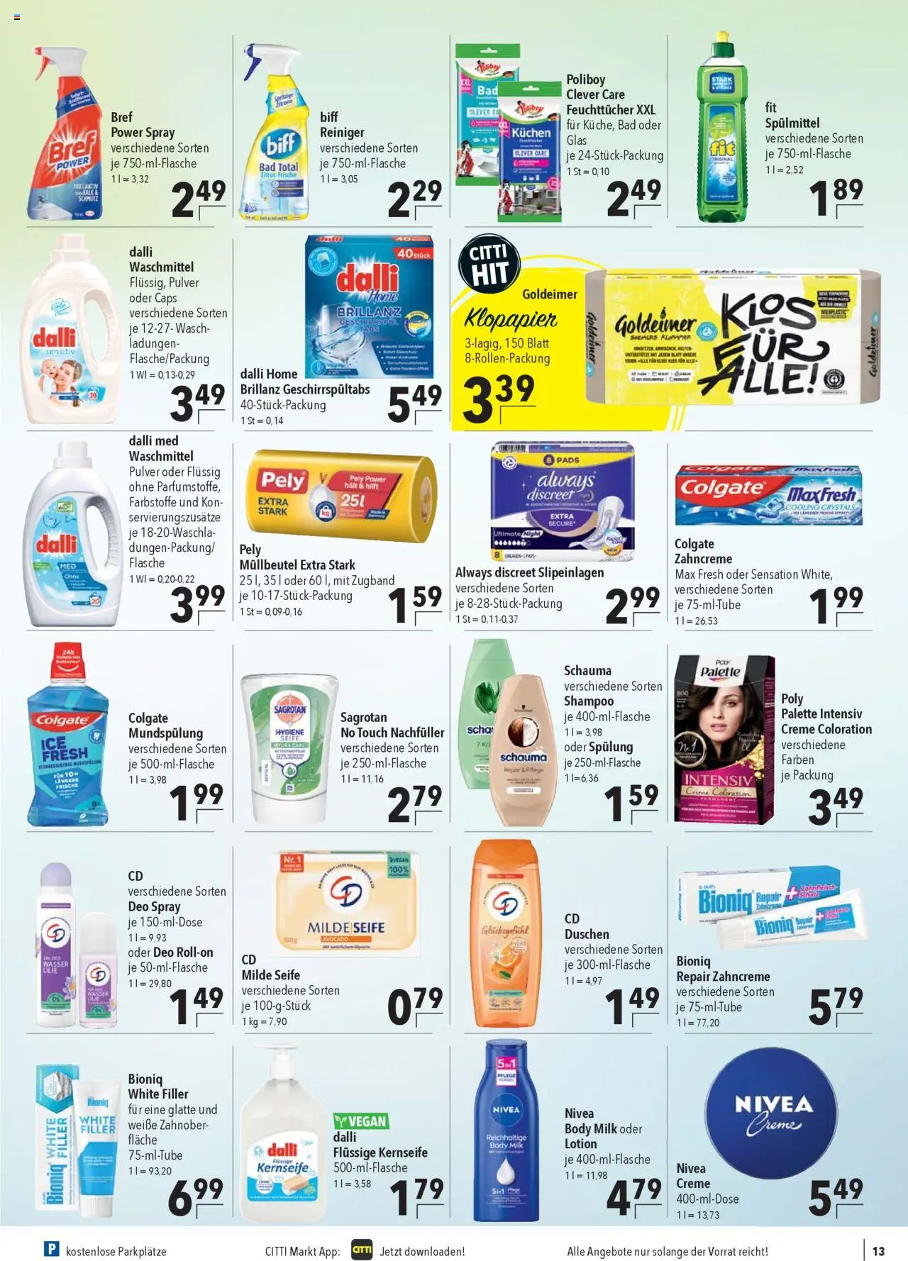 CITTI Markt Prospekt 	 - gültig ab dem 06.08.2025 | Seite: 15 | Produkte: Spülung, Creme, Waschmittel, Kuchen