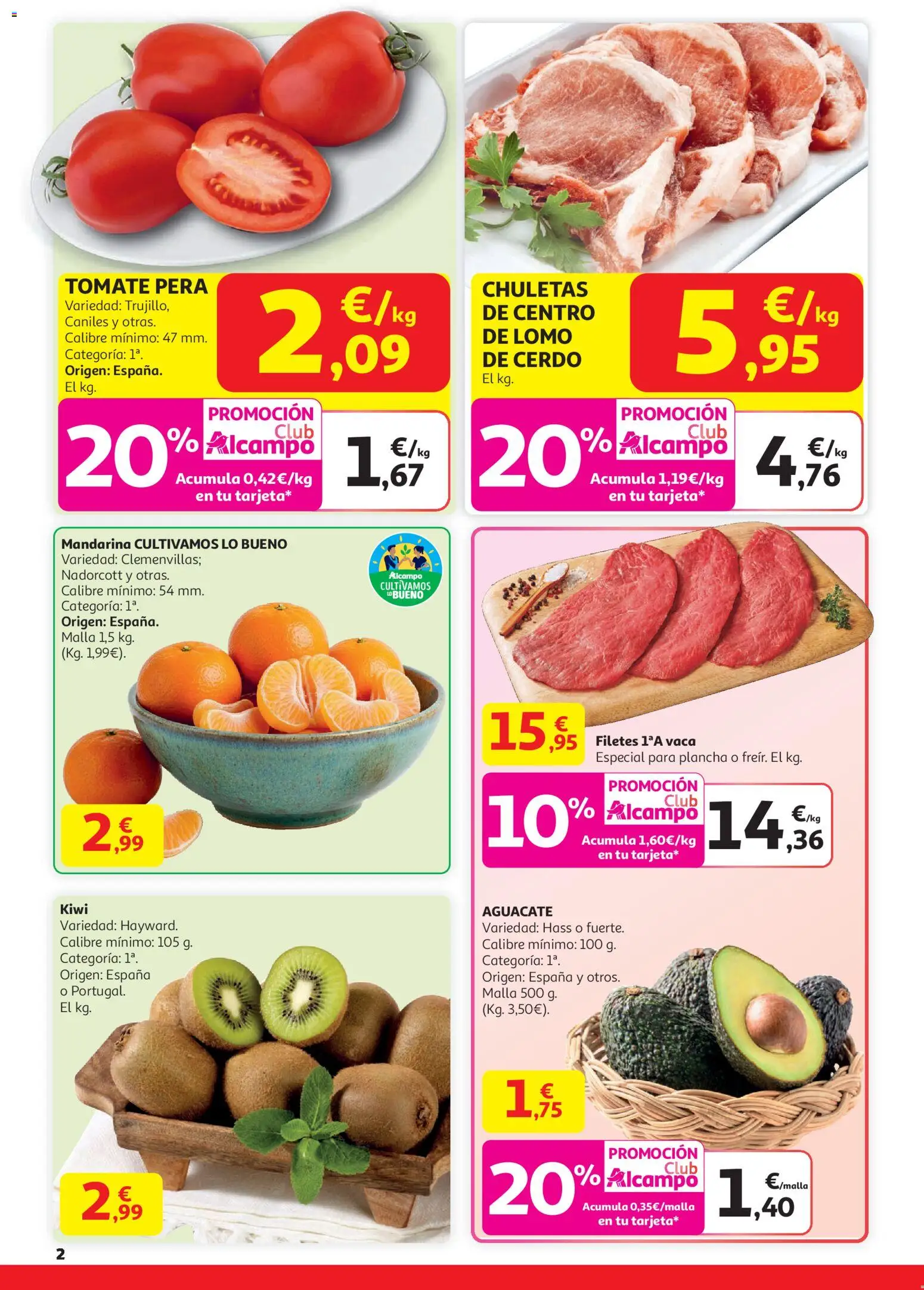 Alcampo - Supermercado Nacional │ válido desde el 29.12.2025 | Página: 2 | Productos: Cerdo, Kiwi, Plancha