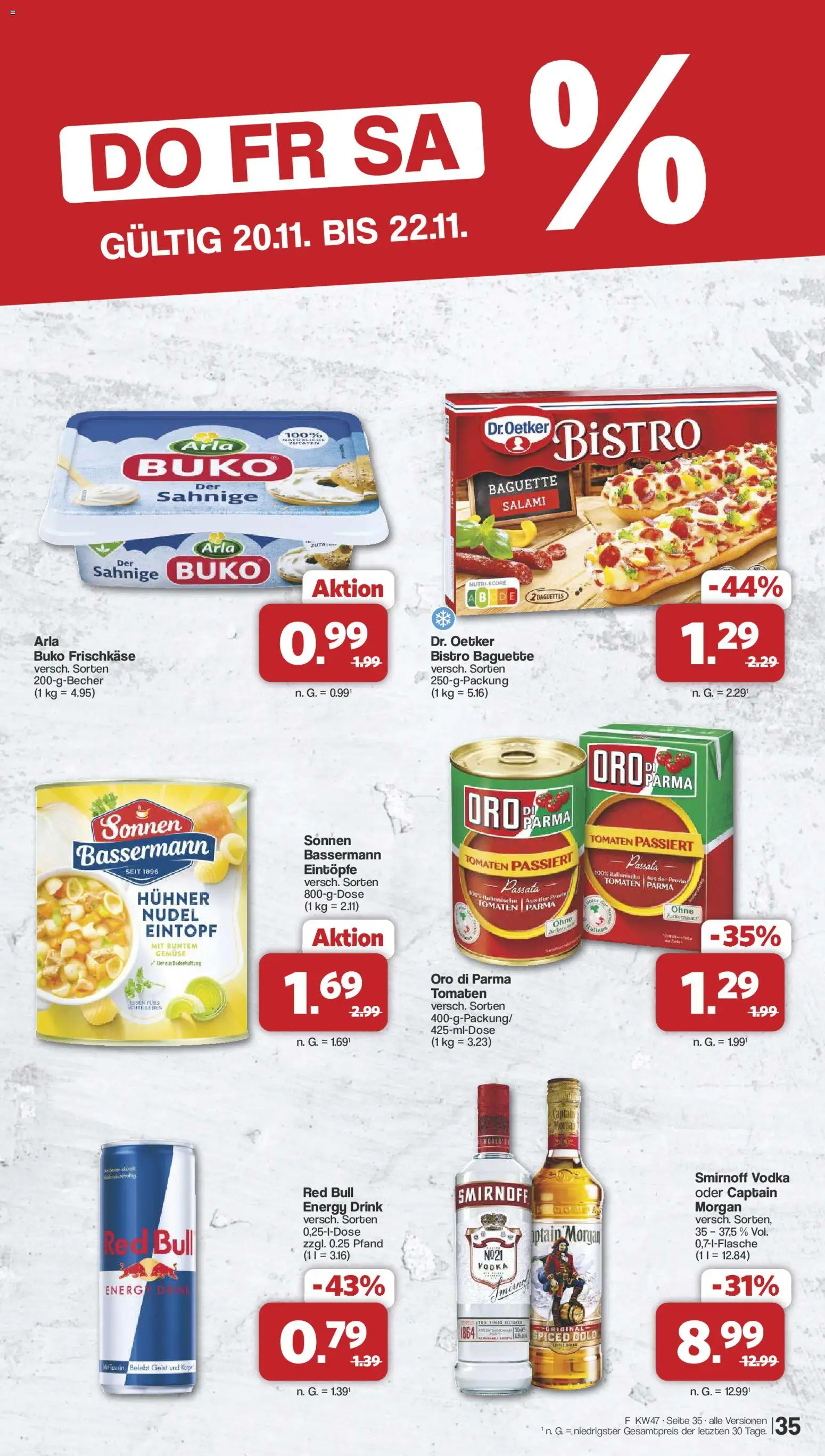Famila Nordwest - Black Friday – gültig ab 17.11.2025 | Seite: 33 | Produkte: Energy, Gemüse, Smirnoff, Frischkase