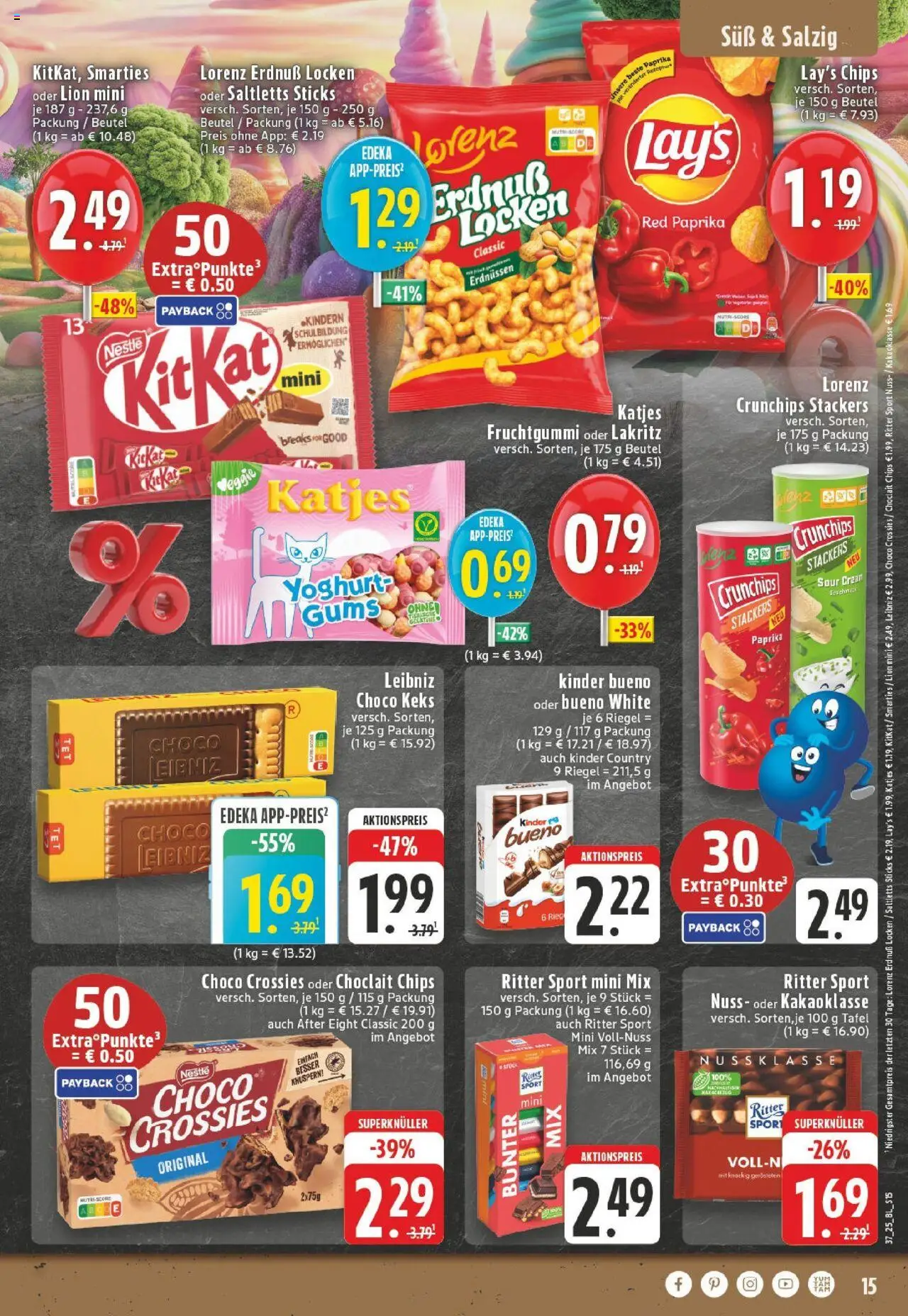 Edeka prospekt Leopoldshöhe-Asemissen	 – gültig ab 07.09.2025 | Seite: 15 | Produkte: Smarties, Kinder bueno, Chips, Kinder country