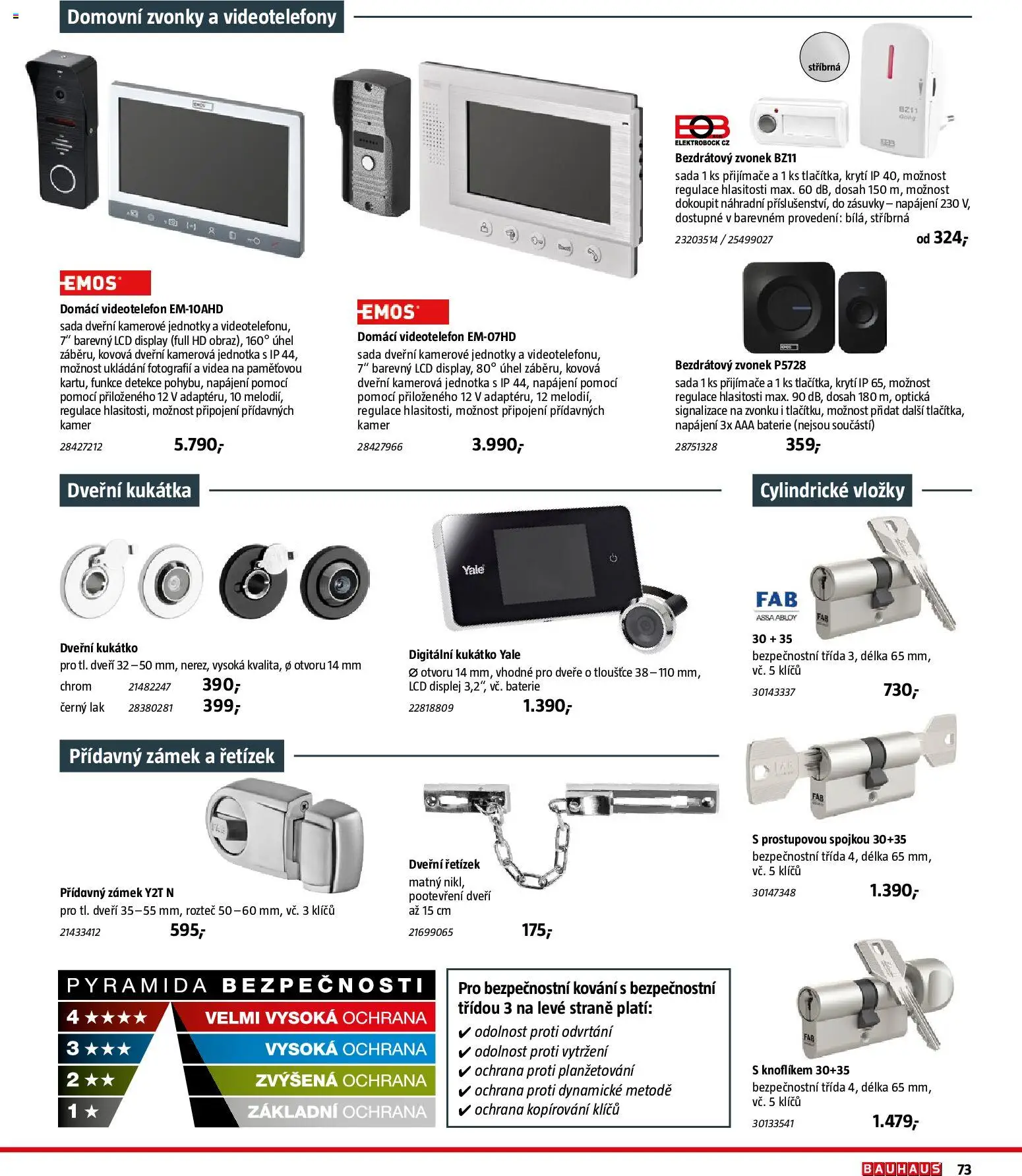 Bauhaus katalog Stavební prvky od 03.11.2025 | Strana: 73 | Produkty: Vložky, Bezdrátový zvonek, Baterie, Zvonek