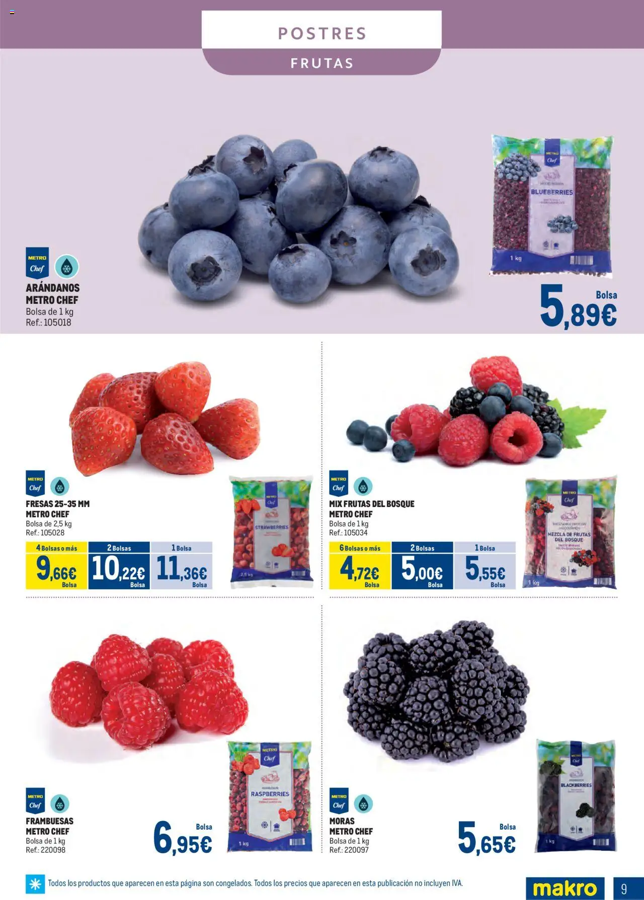 Makro - Congelados Centro │ válido desde el 04.08.2025 | Página: 9 | Productos: Fresas, Bolsa