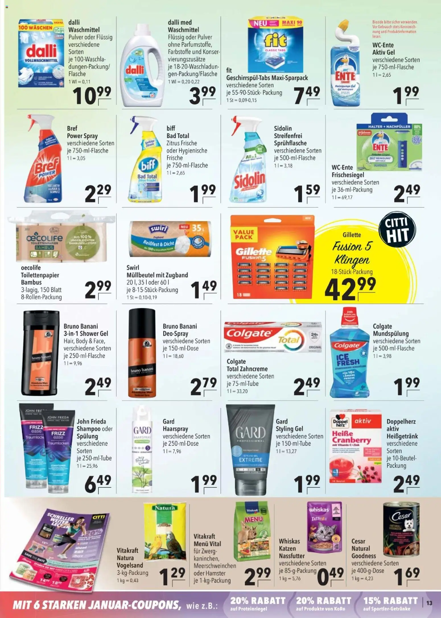 CITTI tilbudsavis – gyldig fra 14.01.2026 | Side: 13 | Produkter: Shampoo, Bad