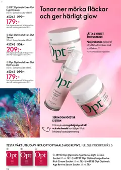 Opt Optimals Even Out Serum, 30 ml. Sample code 48662. - Förhandsvisning av reklamblad från butik Oriflame aktuell från 11.03.2026 | Sida: 92 | Produkter: Serum