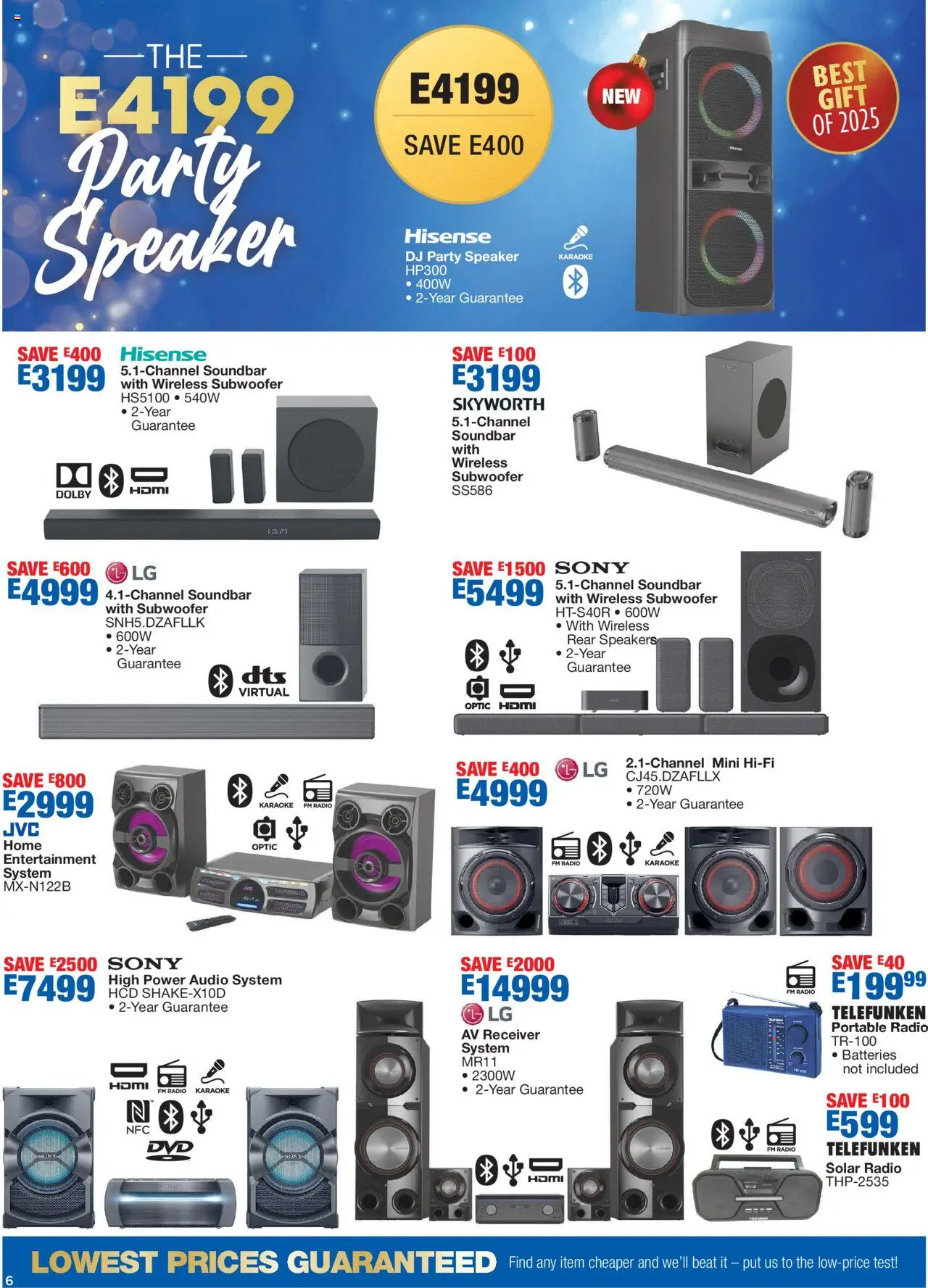 New OK Furniture catalogue – valid from 20.10.2025 | Page: 6 | Products: Audio, Radio, Soundbar, Subwoofer