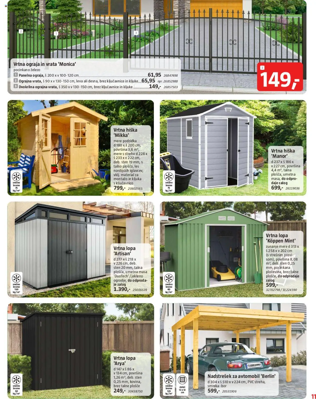Bauhaus katalog │ velja od 31.07.2025 | Stran: 11 | Izdelki: Ograja, Kljuka, Talne plošče, Vrata