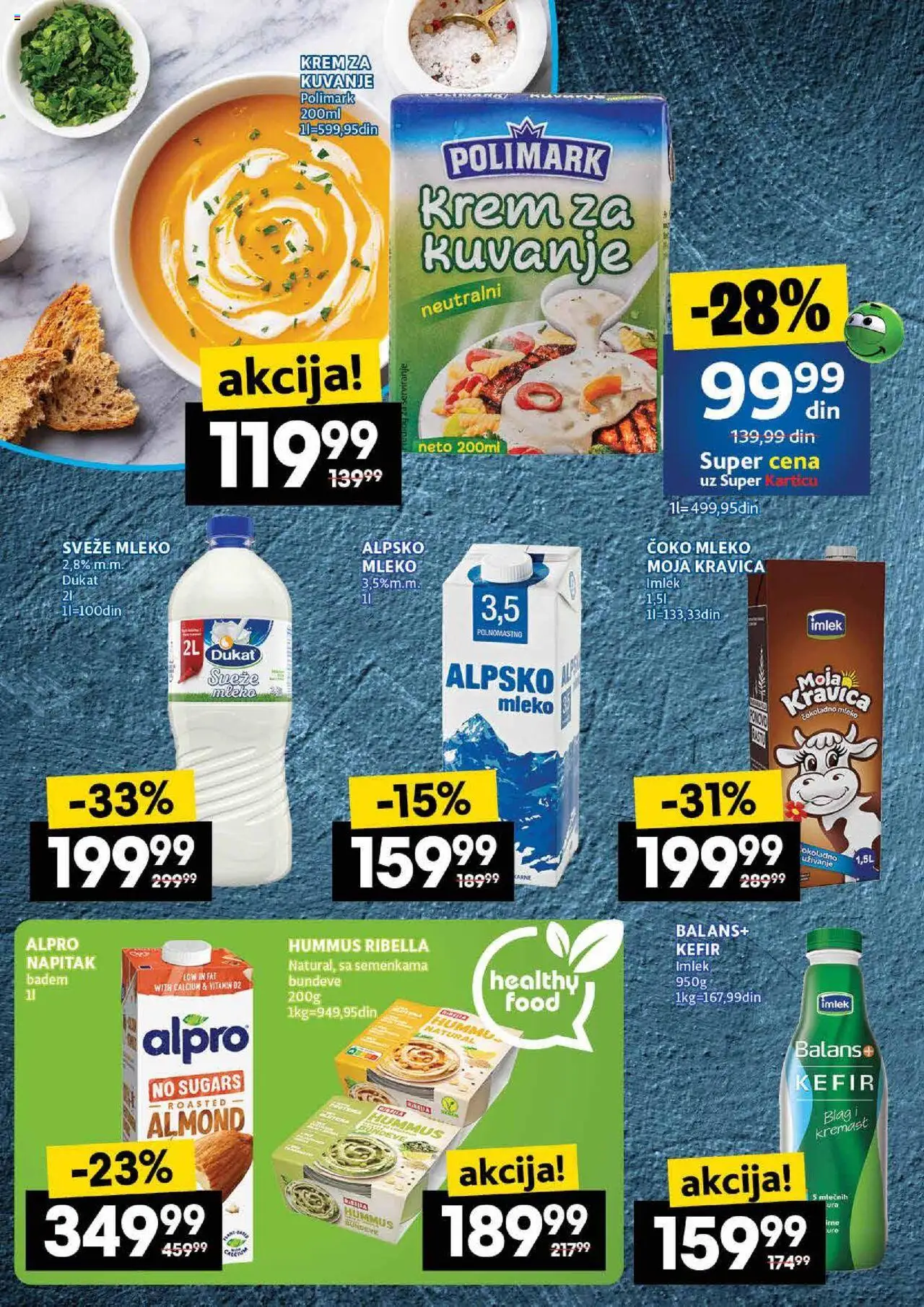 Roda katalog - važi od 14.08.2025 | Strana: 20 | Proizvode: Čokoladno mleko, Sveže mleko, Hummus, Moja kravica