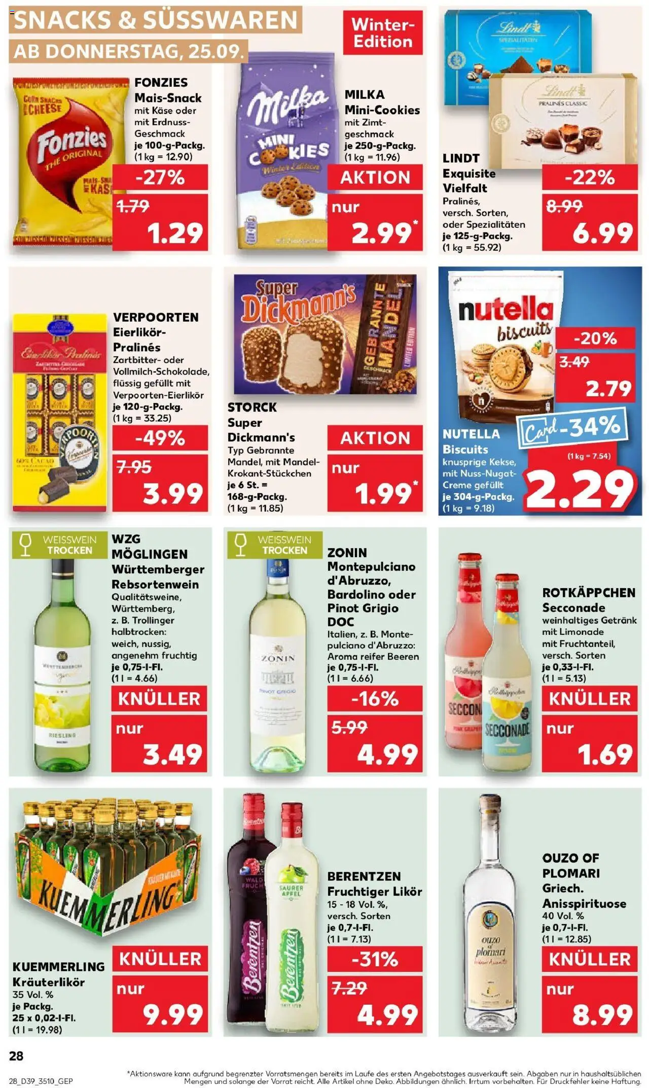 Kaufland prospekt Bad Langensalza	 – gültig ab 25.09.2025 | Seite: 28 | Produkte: Äpfel, Limonade, Milka, Kekse
