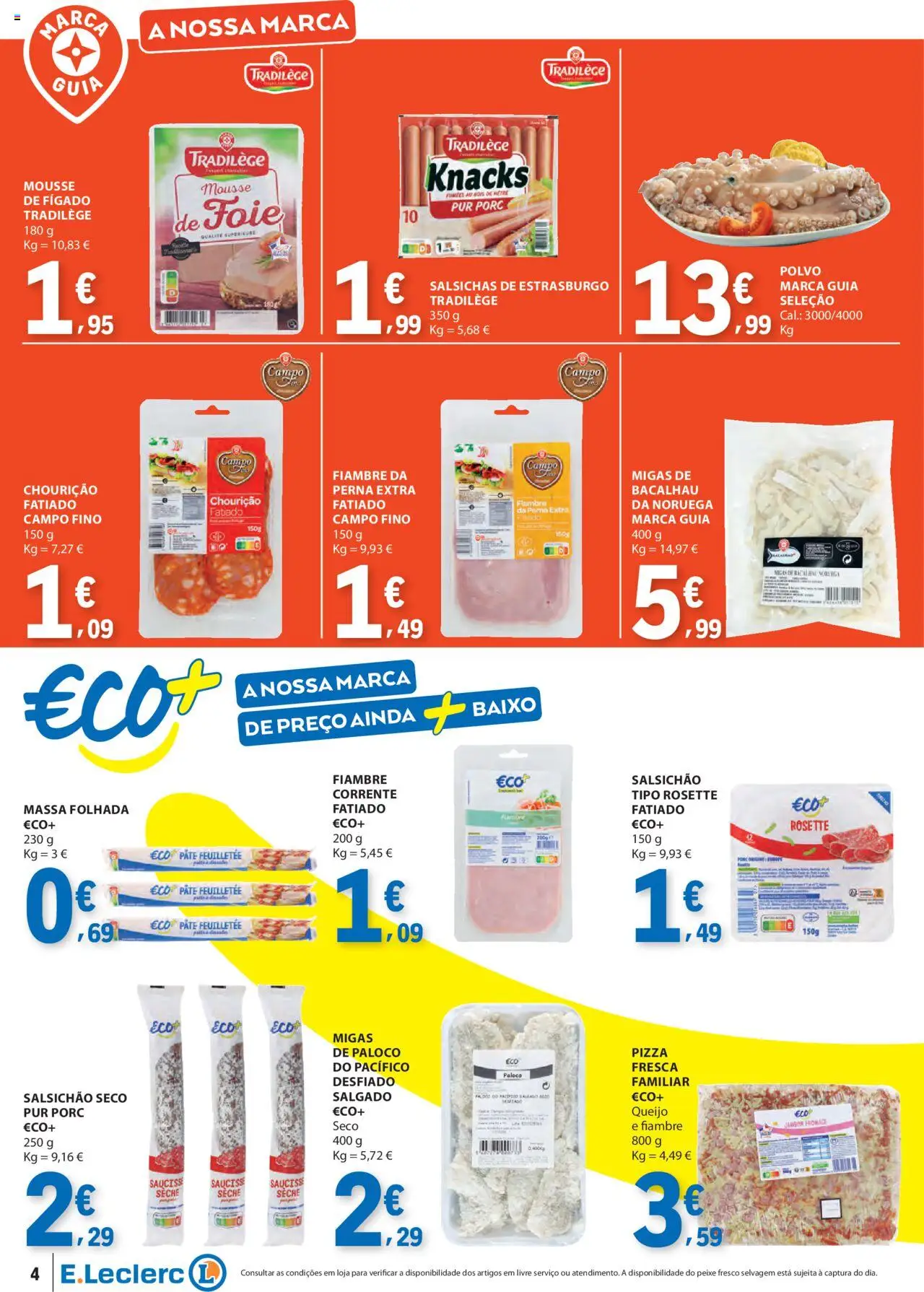 E.Leclerc - Folheto Especial Marca Guia │ válido de 09.09.2025 | Página: 4 | Produtos: Massa folhada, Bacalhau, Queijo, Massa
