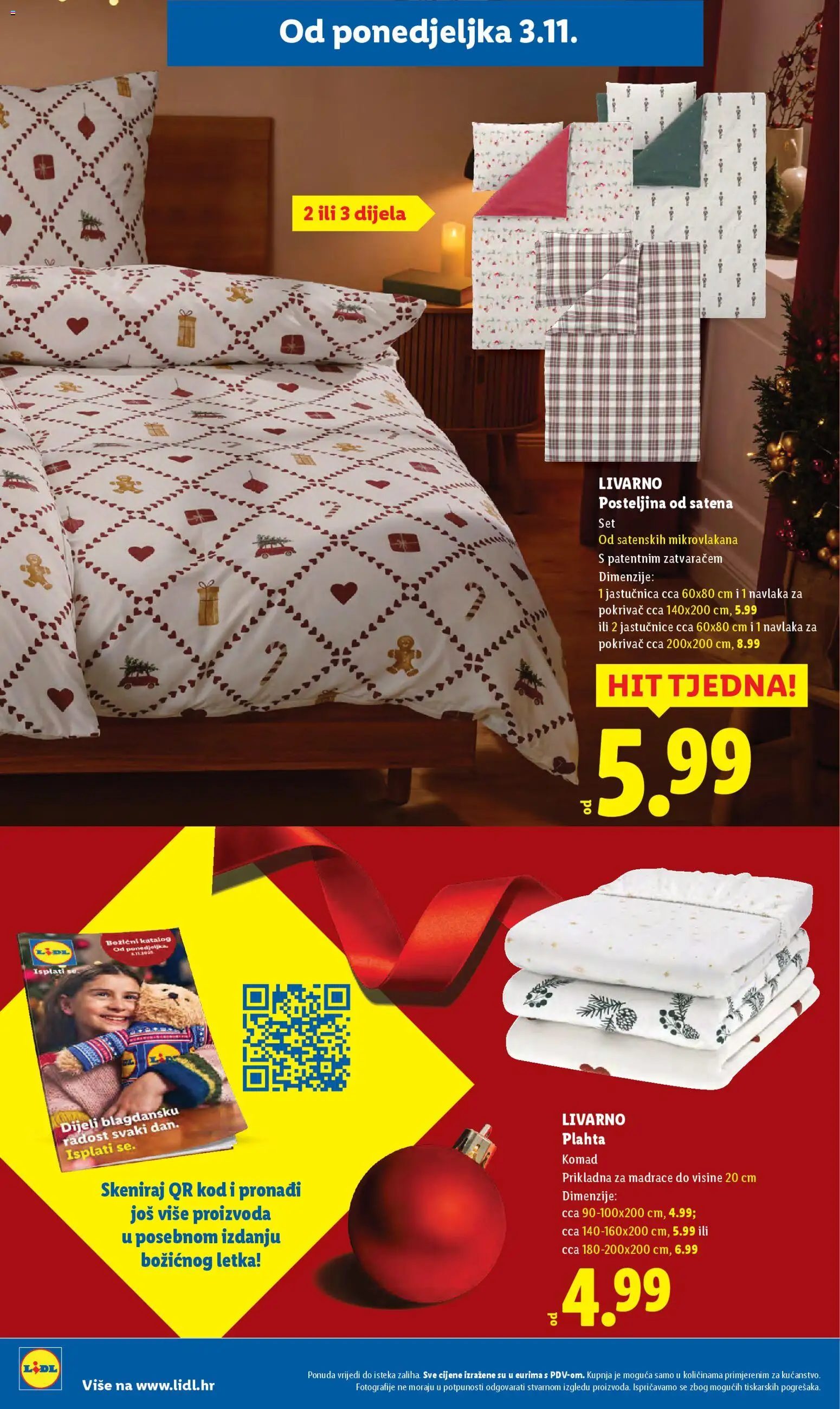 Lidl katalog | vrijedi od 03.11.2025 | Stranica: 18 | Proizvodi: Pokrivač, Jastučnica, Plahta, Posteljina