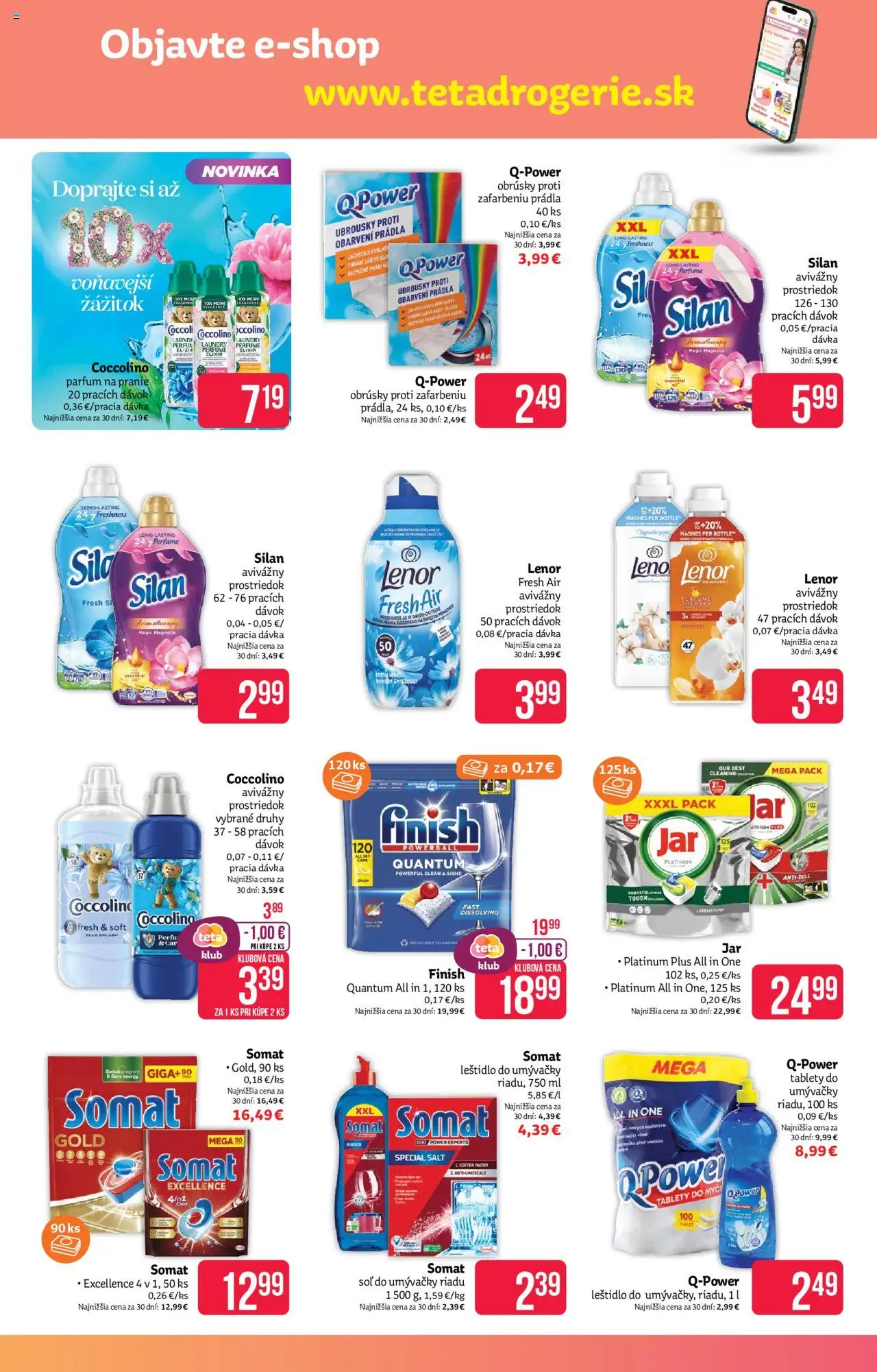 Teta drogerie leták │ platný od 07.07.2025 | Strana: 15 | Produkty: Tablet, Silan, Tablety do umývačky riadu