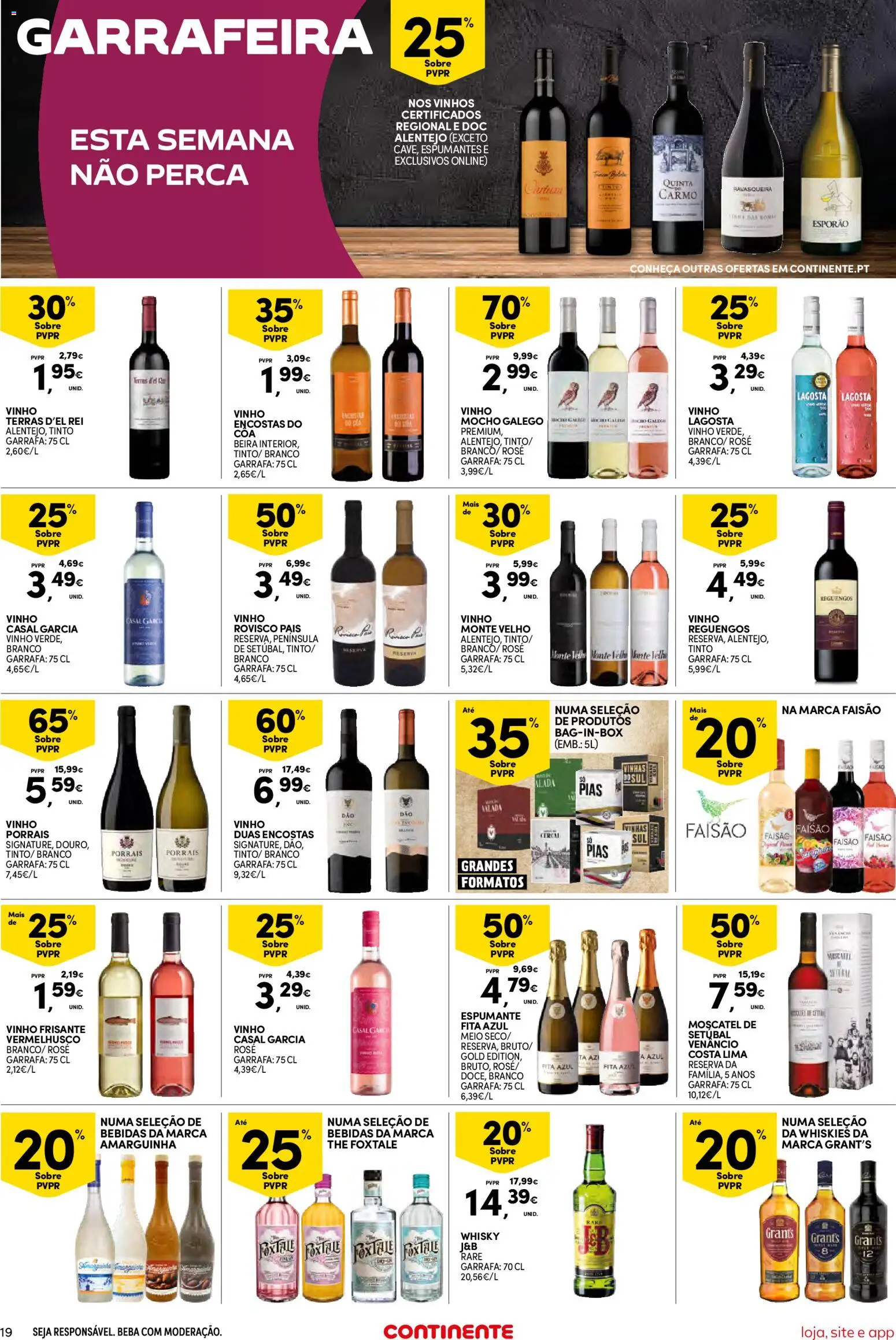 Continente Semanal Continente Bom Dia │ válido de 13.01.2026 | Página: 19 | Produtos: Whisky, Espumante, Lagosta, Vinho