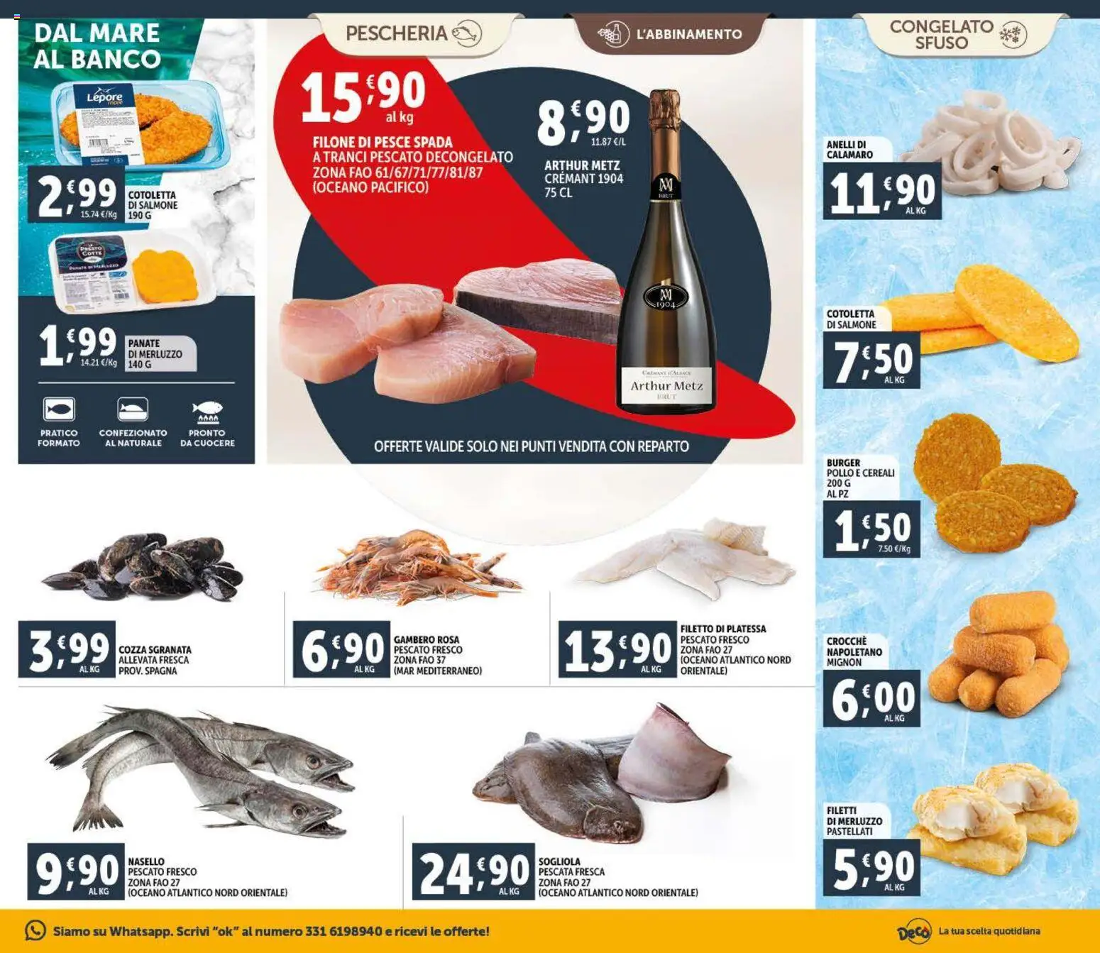Volantino Decò del 09.01.2026 | Pagina: 7 | Prodotti: Pollo, Sogliola, Nasello, Pesce spada