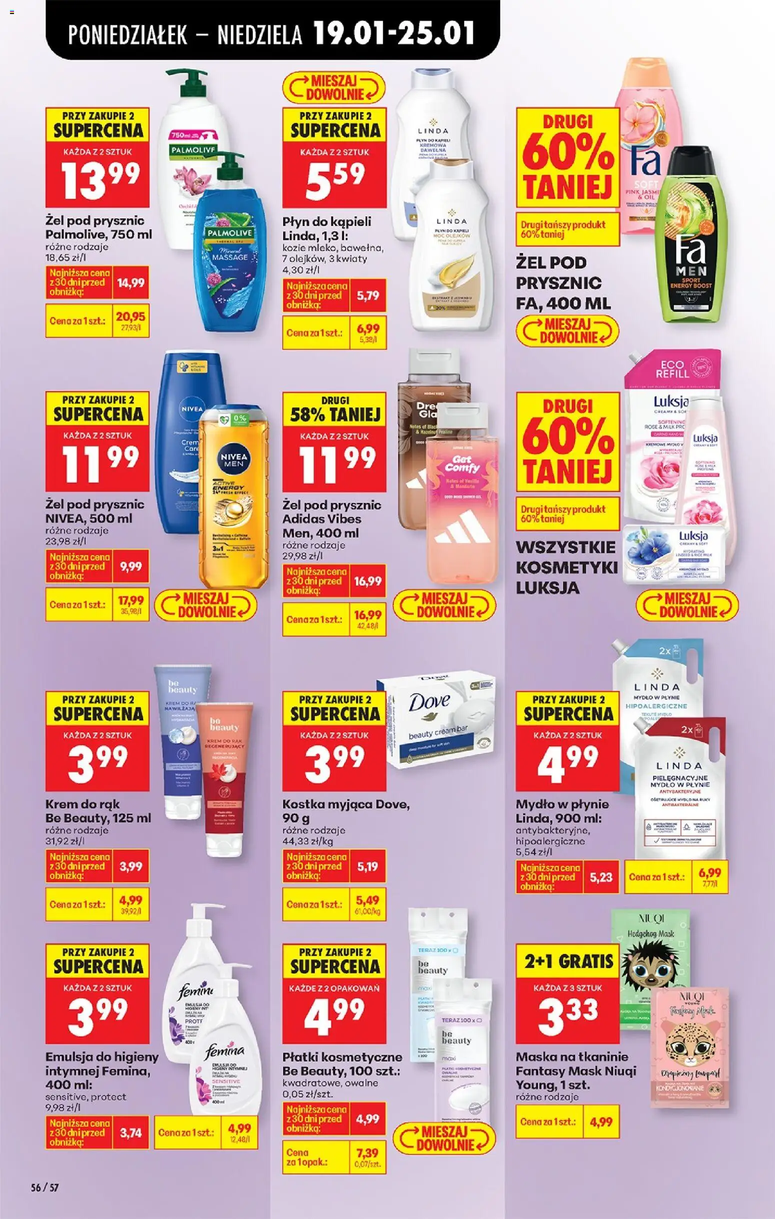 Biedronka gazetka od 19.01.2026 | Strona: 70 | Produkty: Mydło w płynie, Prysznic, Maska, Krem do rąk
