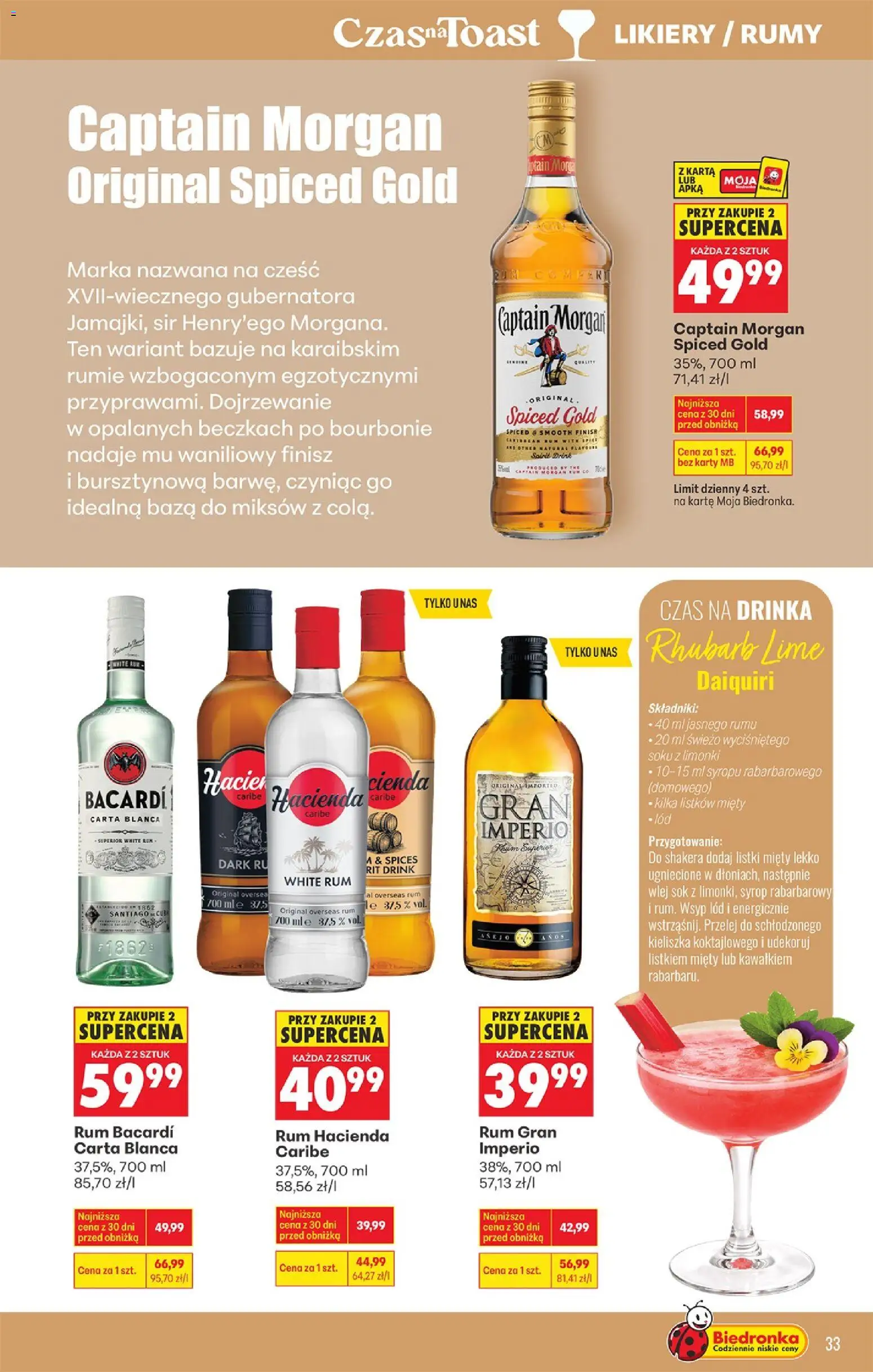Biedronka Polsko leták - Czas na toast od 07.04.2026 | Strana: 33 | Produkty: Finish, Rum, Morgan, Karty