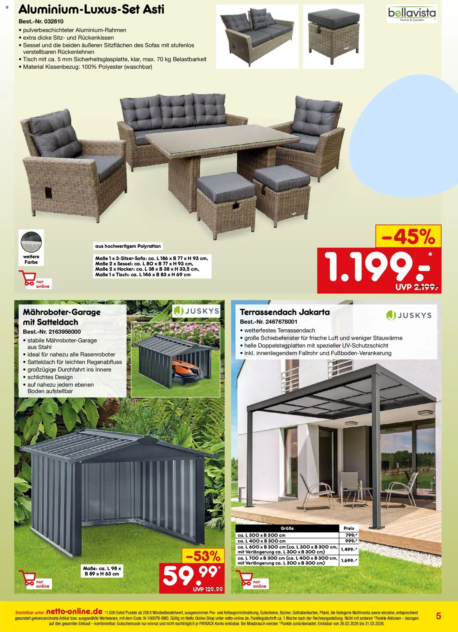 Netto Marken-Discount Online-Angebote März – gültig ab 01.03.2026 | Seite: 5 | Produkte: Hocker, Sessel, Tisch