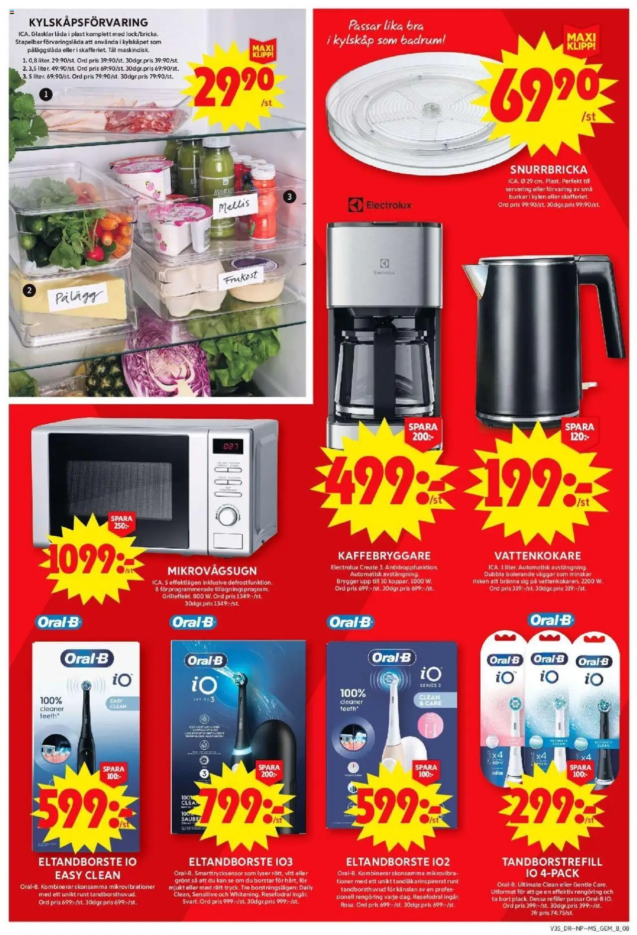 ICA Maxi reklamblad aktuell från 25.08.2025 | Sida: 10 | Produkter: Kaffebryggare, Vattenkokare, Eltandborste, Mikrovågsugn